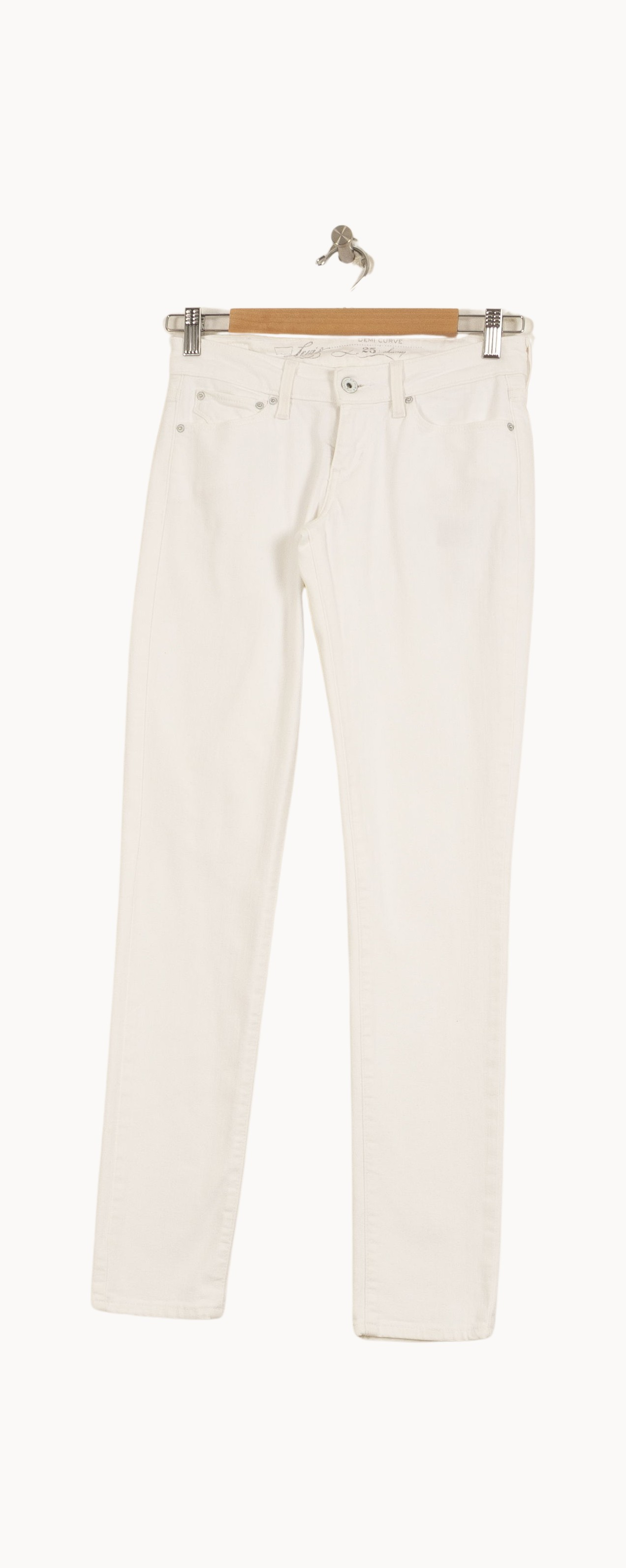 Cropped slim jeans with studs LEVI'S - Seconde main White