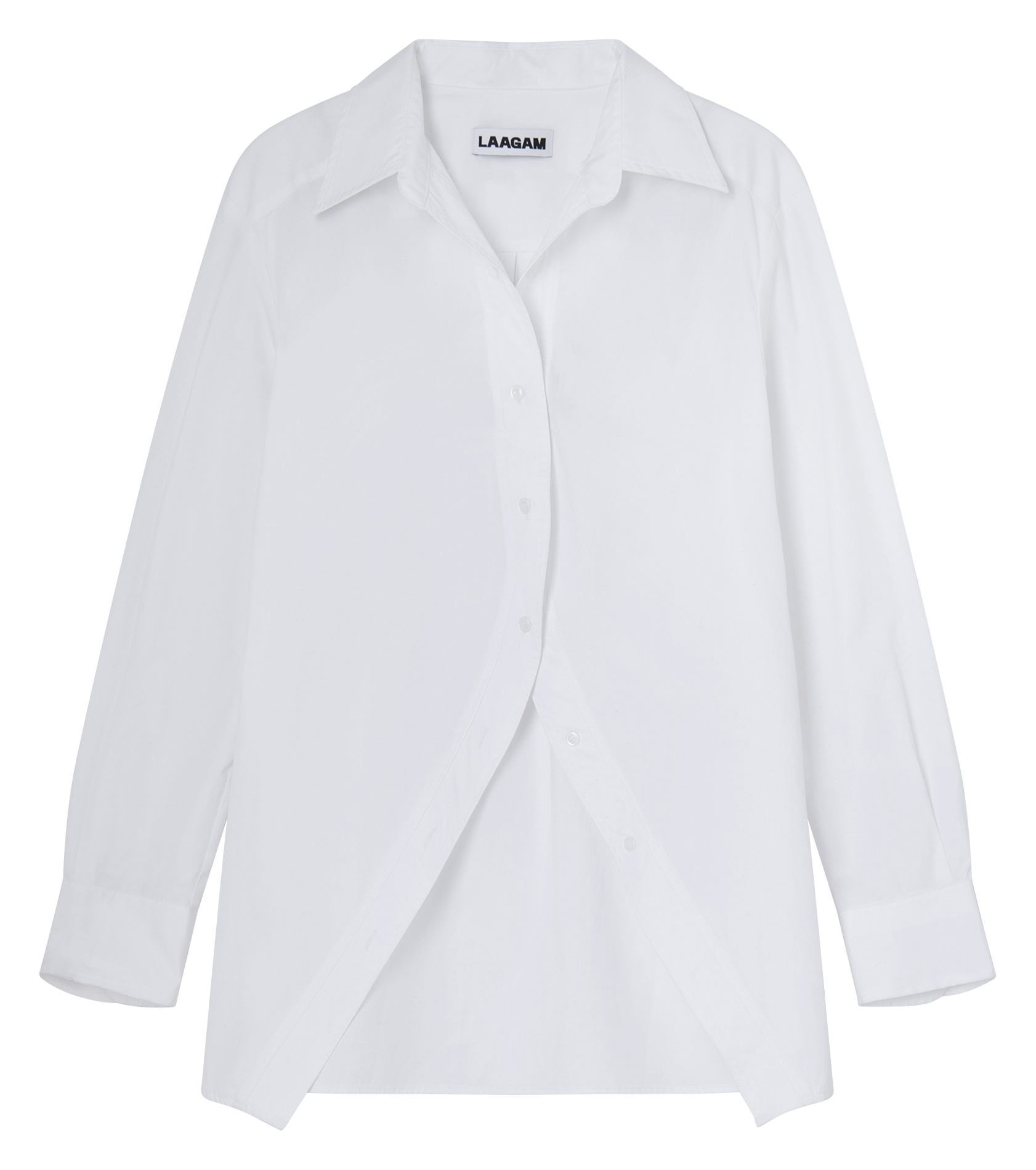 Flared plain cotton shirt LAAGAM White