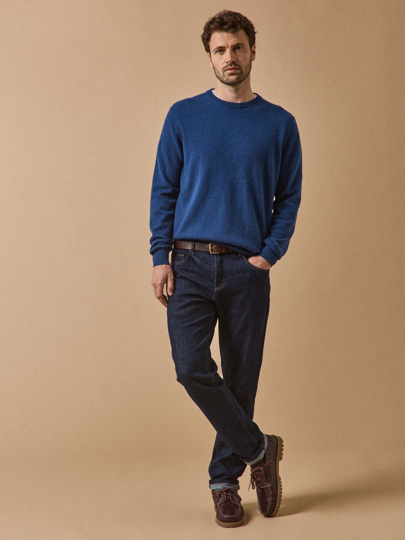 Round neck sweater - cashmere CYRILLUS Blue