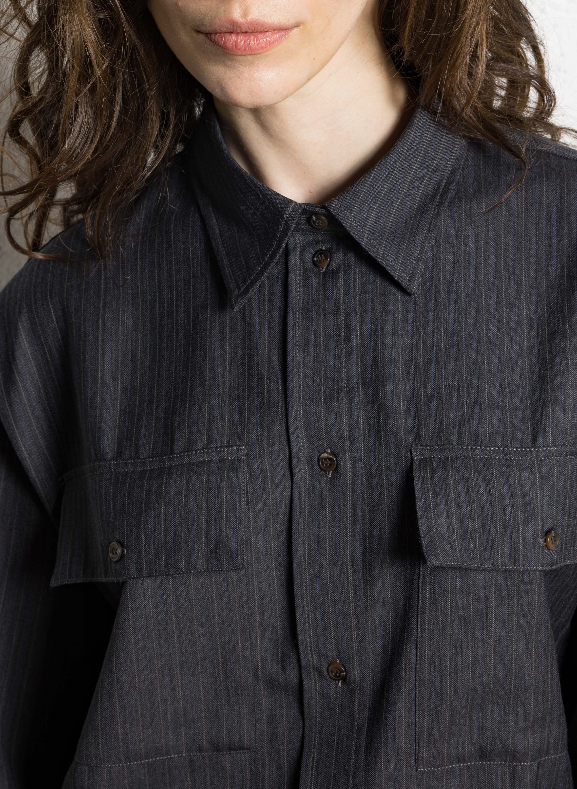 Gestreiftes Hemd aus Wolle und Baumwollmischung SOEUR Mehrfarbig