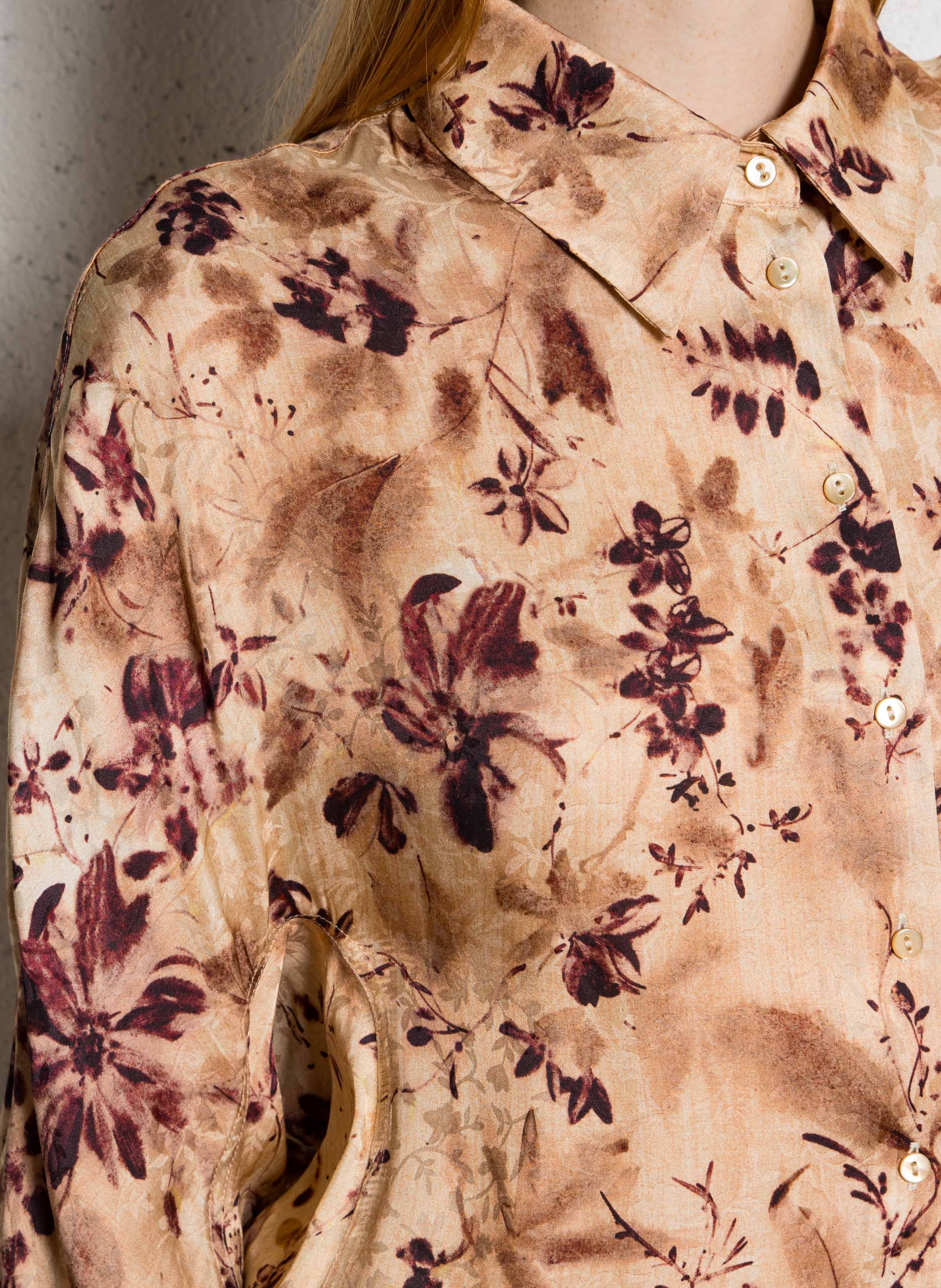 Chemise ample fluide à motifs MOMONI Rouge