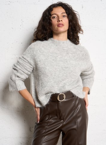 Pull brillant manches longues - argenté | be camaïeu Pull brillant manches longues - argenté | be camaïeu