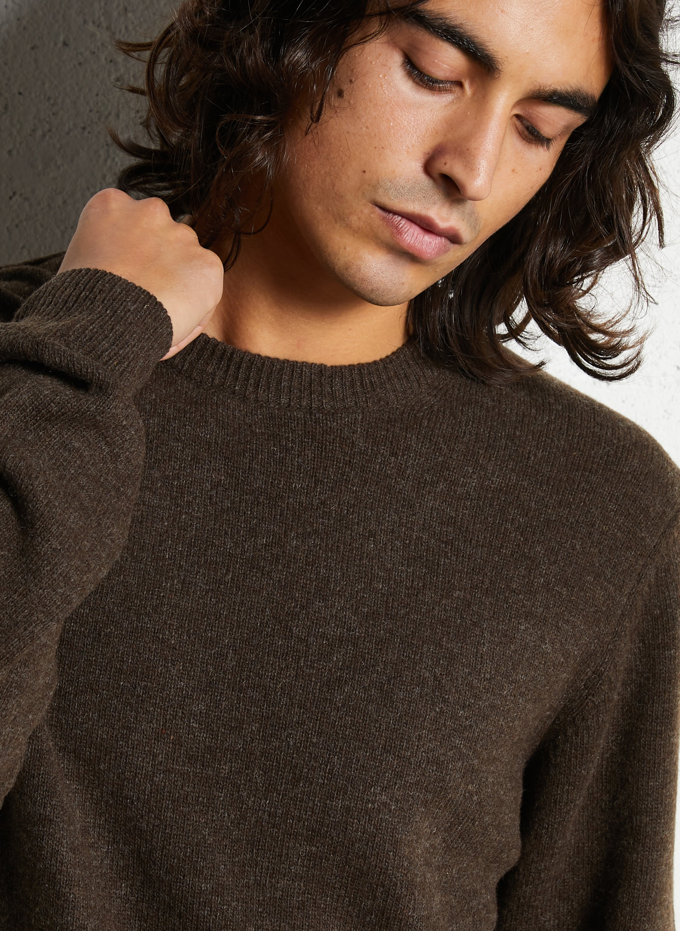 Alpaca wool sweater CASUAL FRIDAY Brown