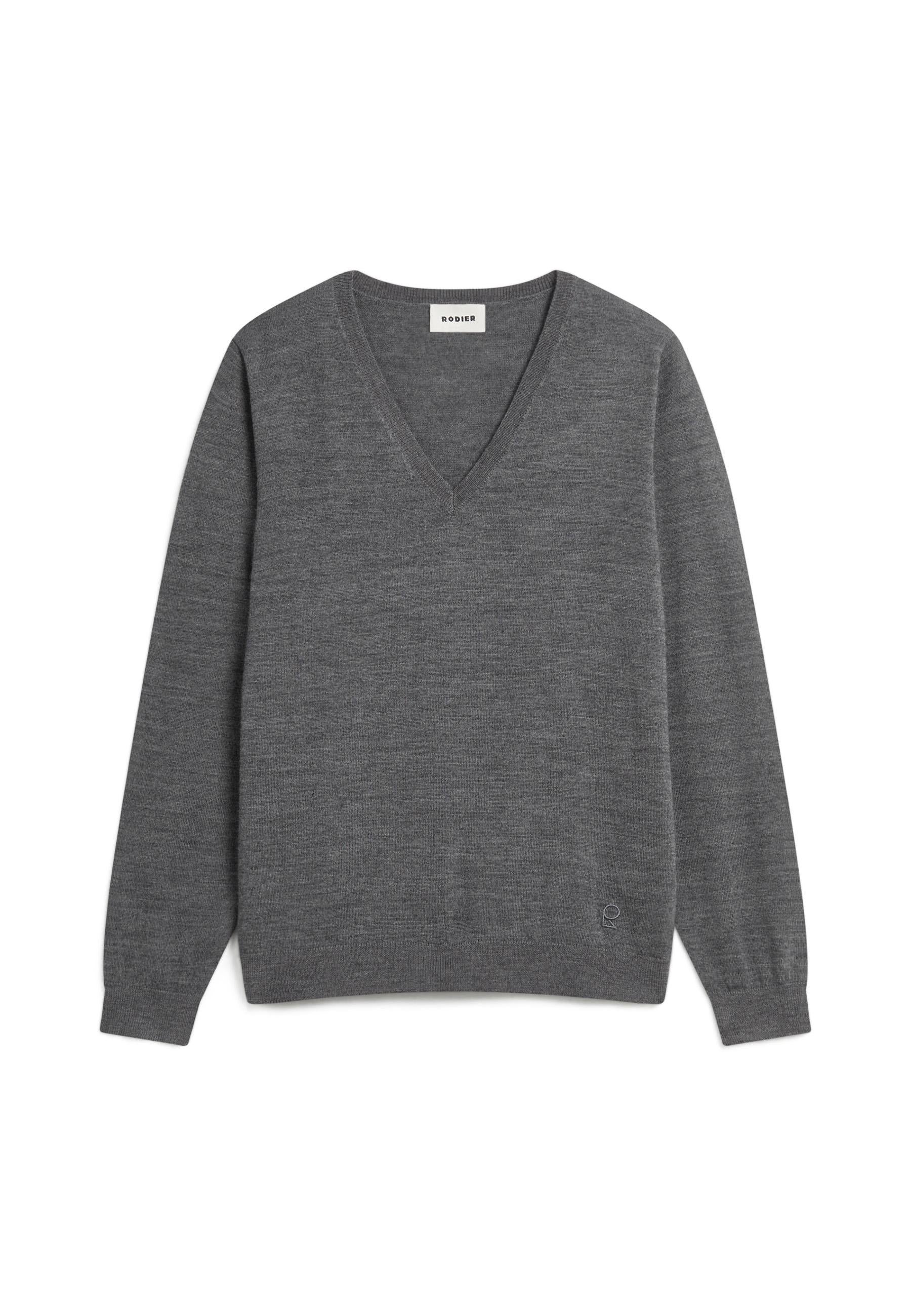 Bunelle wool V-neck sweater RODIER Grey