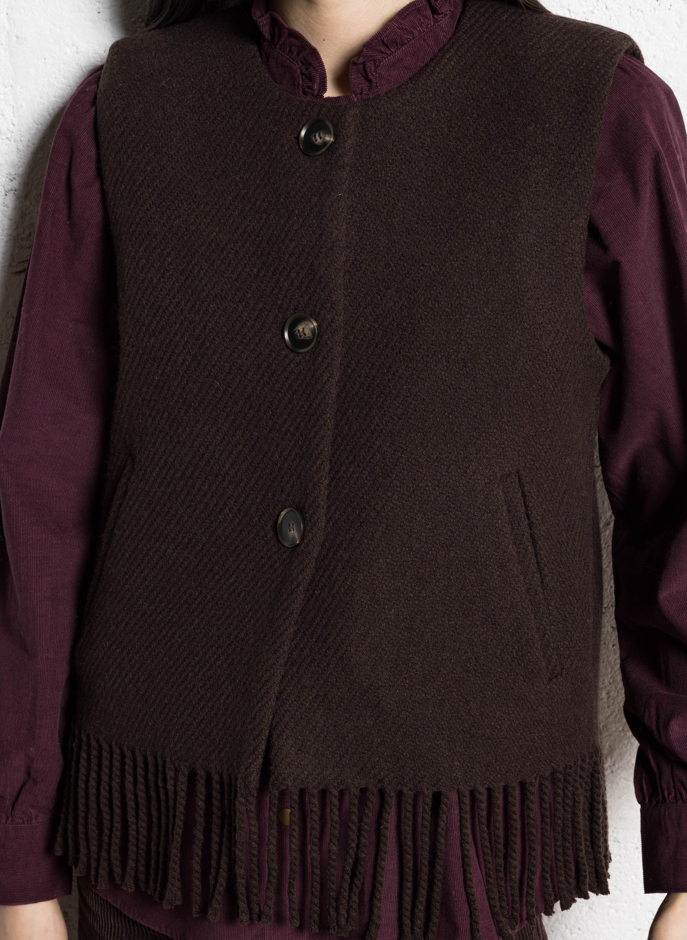 Veste ample en laine mélangée MAISON 123 Marron