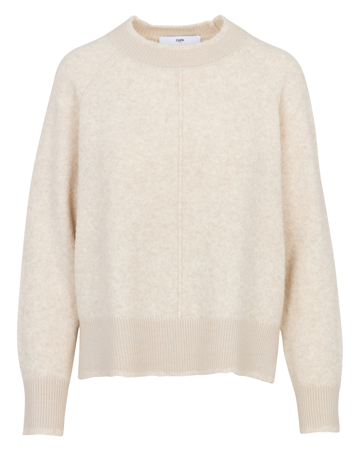 Pull droit uni en laine mélangée ZAPA Blanc