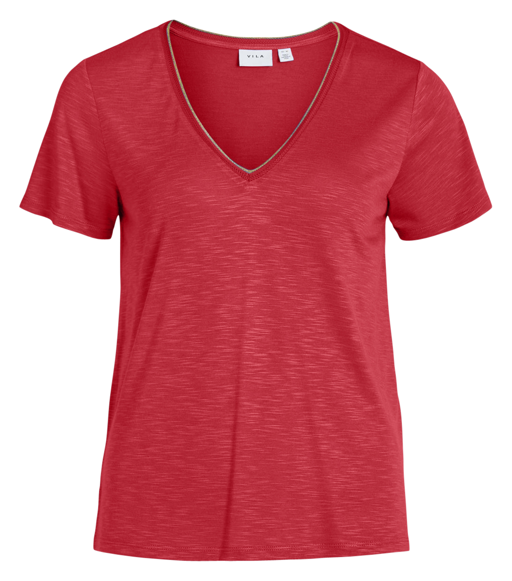 T-shirt col V VILA Rose