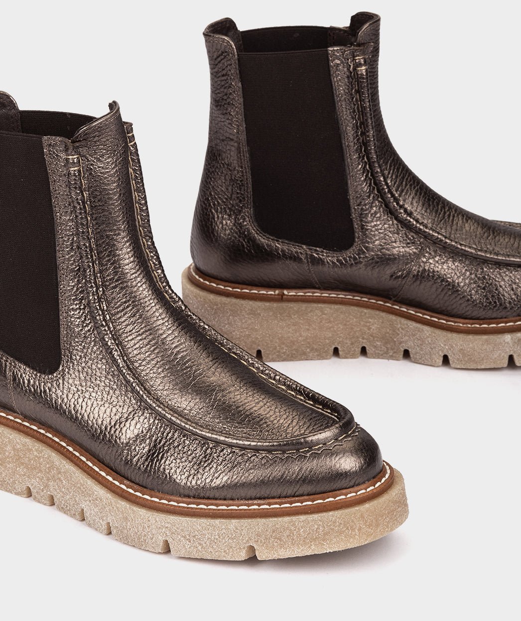 Bronze metallic leather boot PEDRO MIRALLES Golden