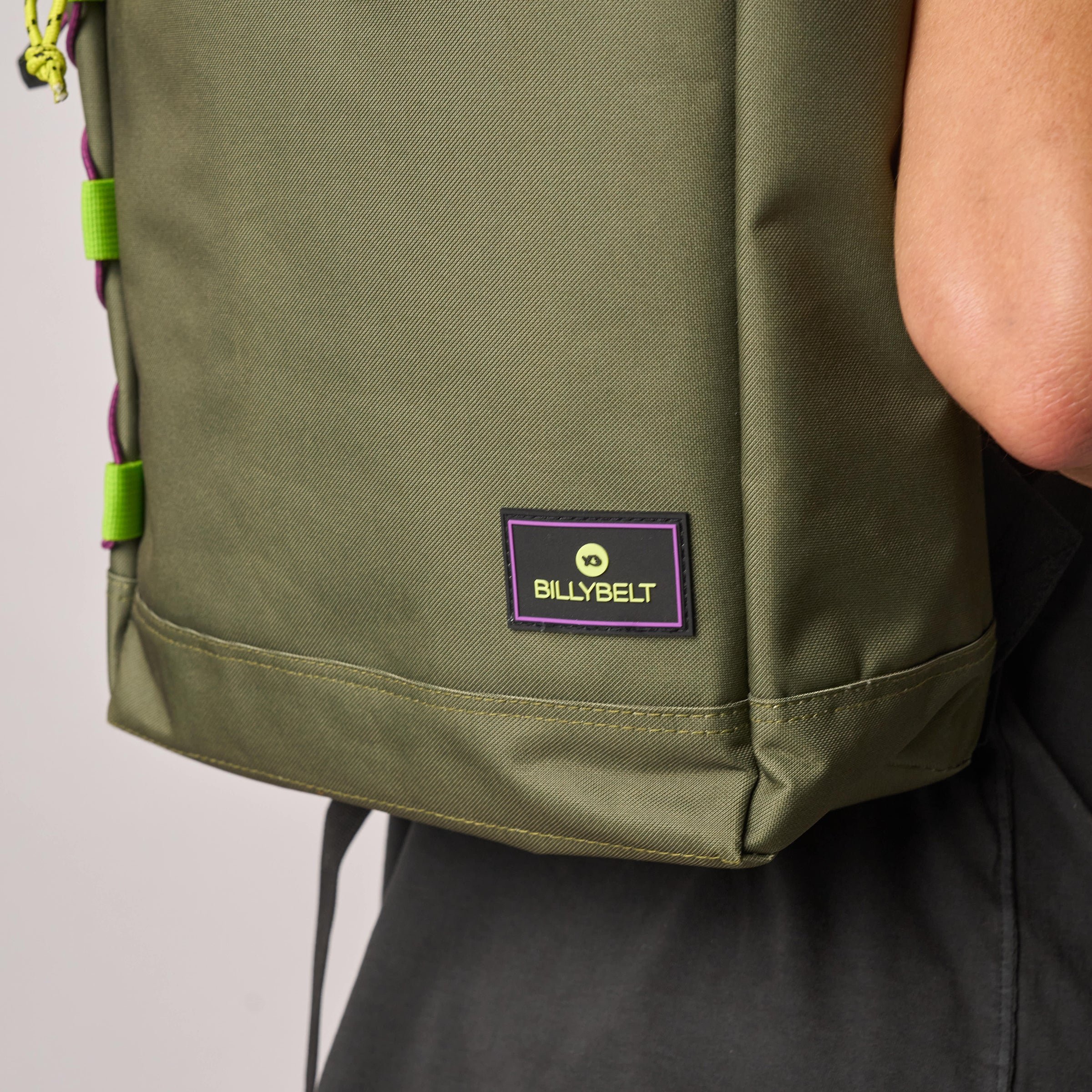 Recycled polyester rolltop backpack Khaki