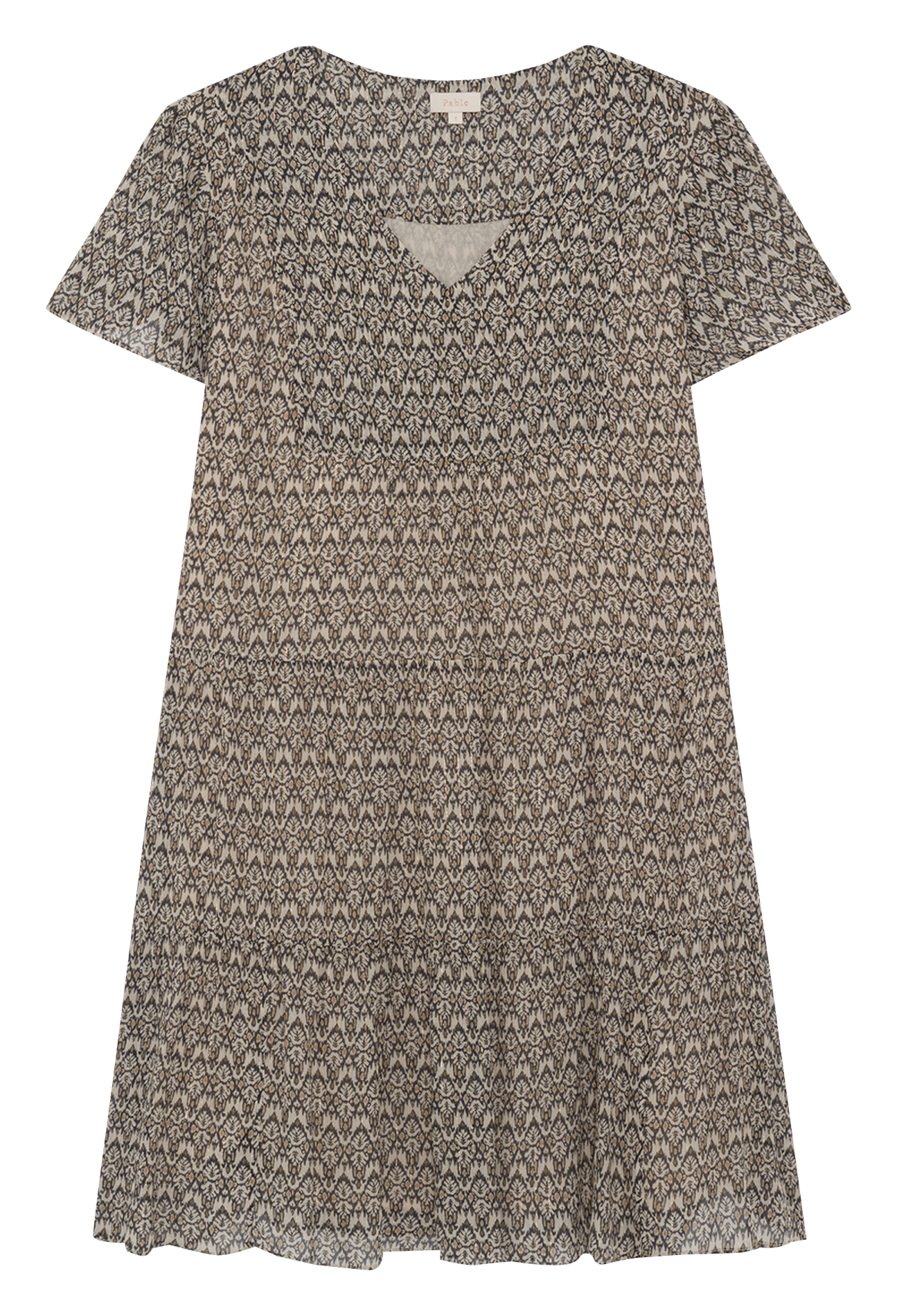 Kurzkleid aus Viskose-Mix PABLO Beige