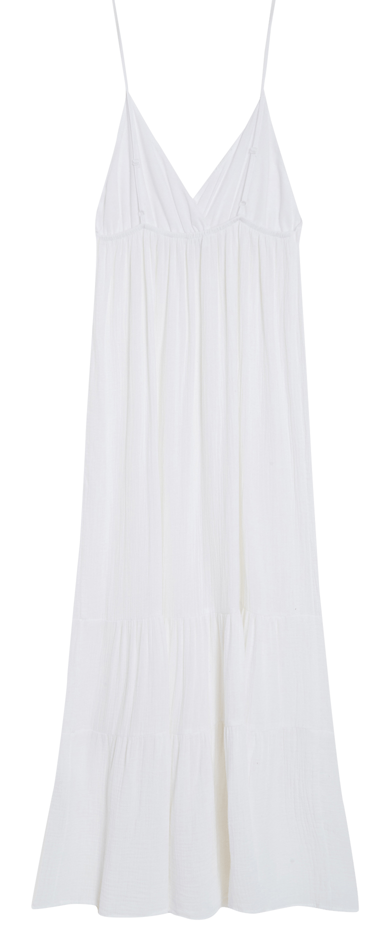 Langes Baumwollkleid mit V-Dekolleté GRACE ET MILA Weiss