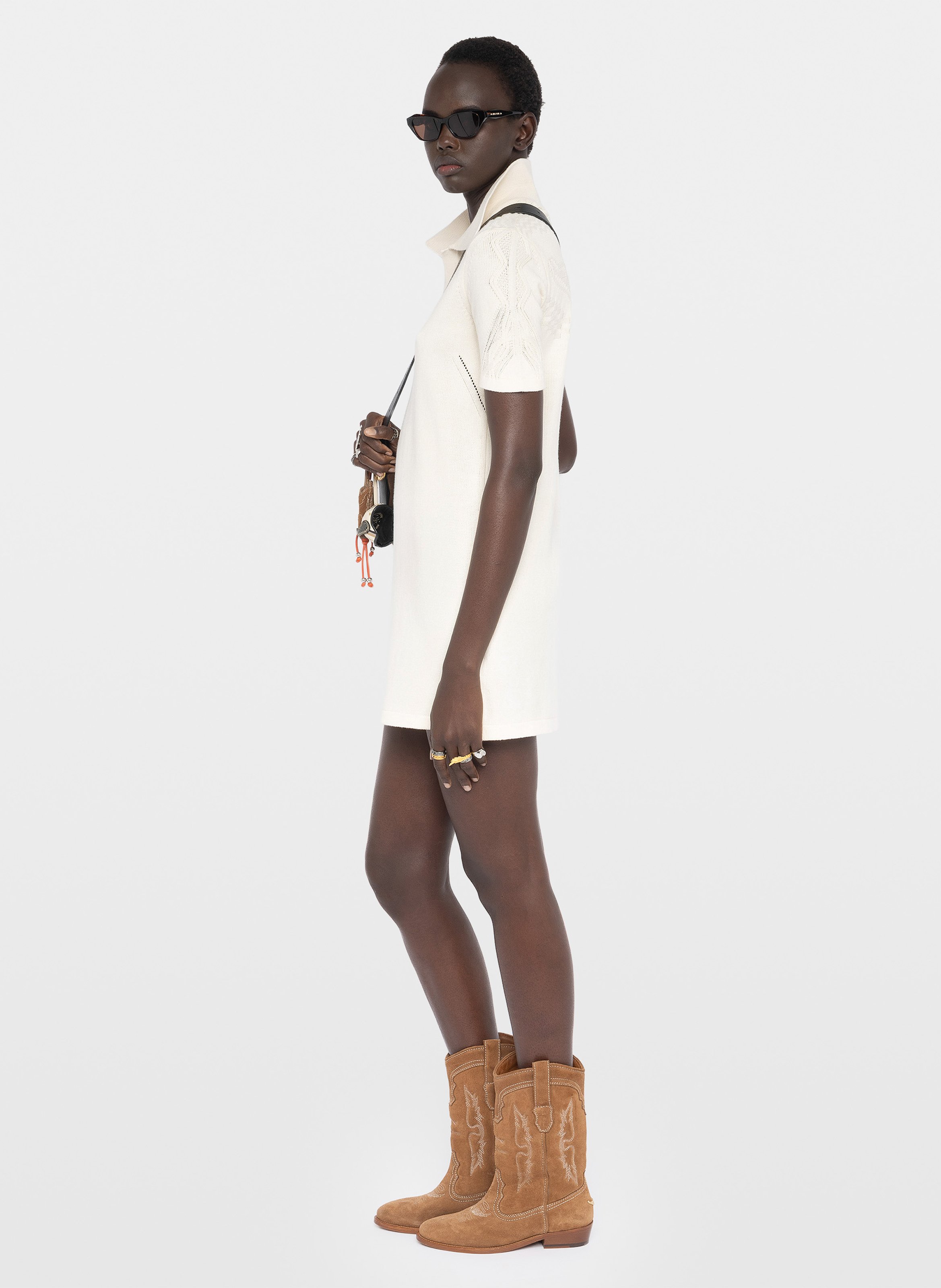 Short dress in cotton and wool blend ZADIG&VOLTAIRE Beige
