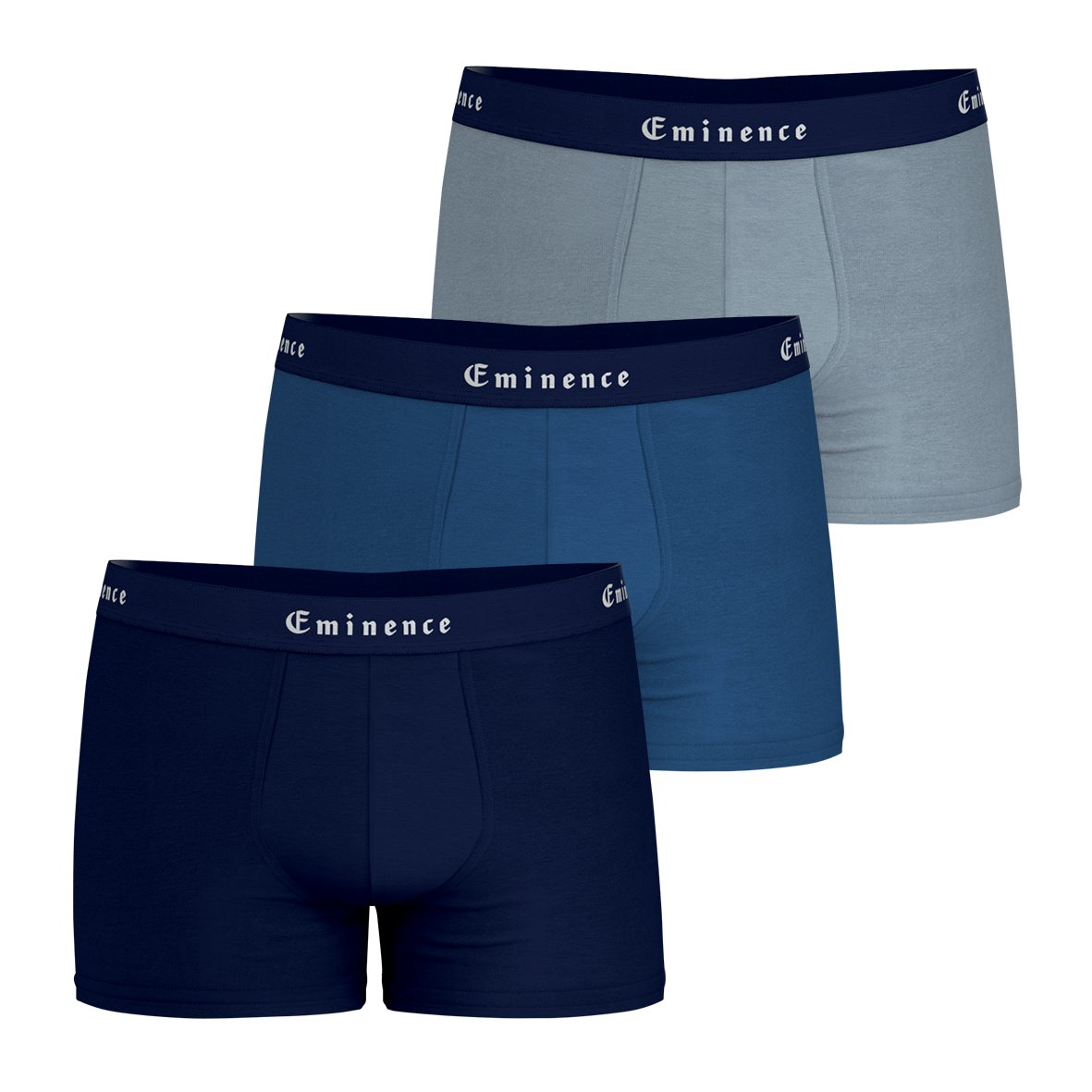 Set of 3 boxers made in France EMINENCE Blue