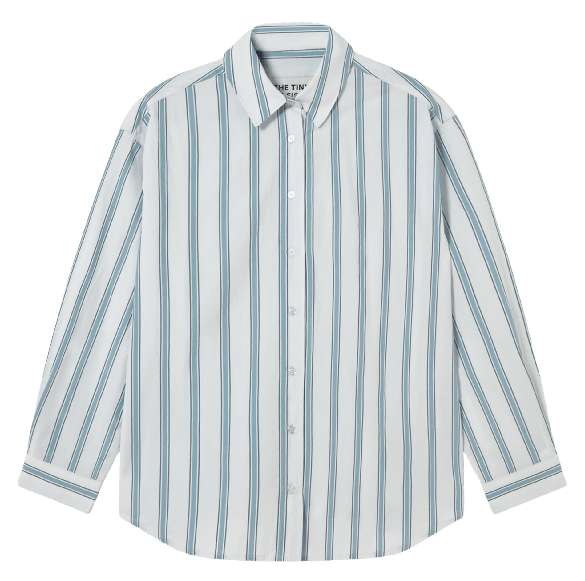 Weit geschnittene Streifenbluse aus Baumwolle THE TINY BIG SISTER Blau