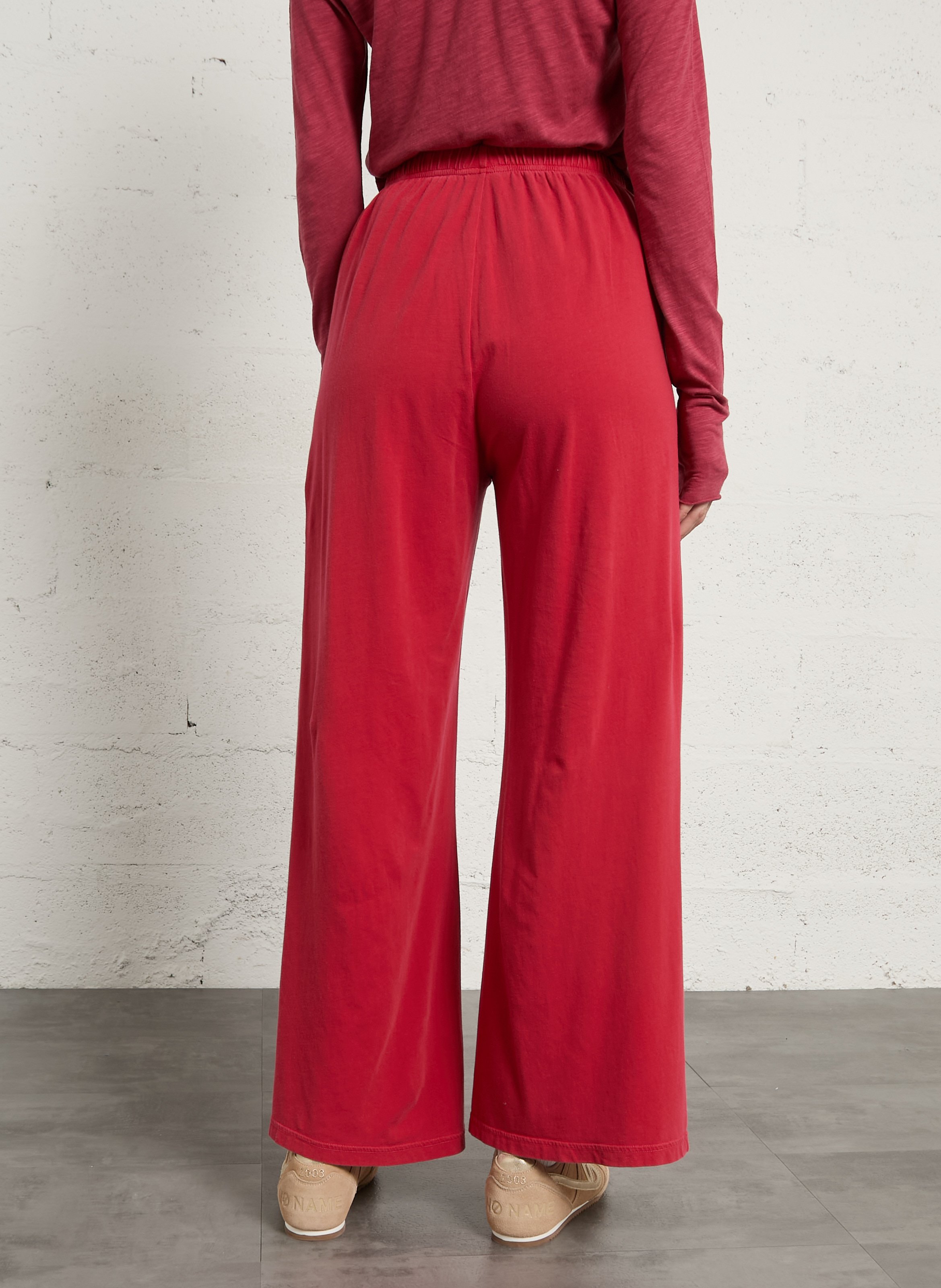 Wijde joggingbroek met hoge taille | katoenblend AMERICAN VINTAGE Rood