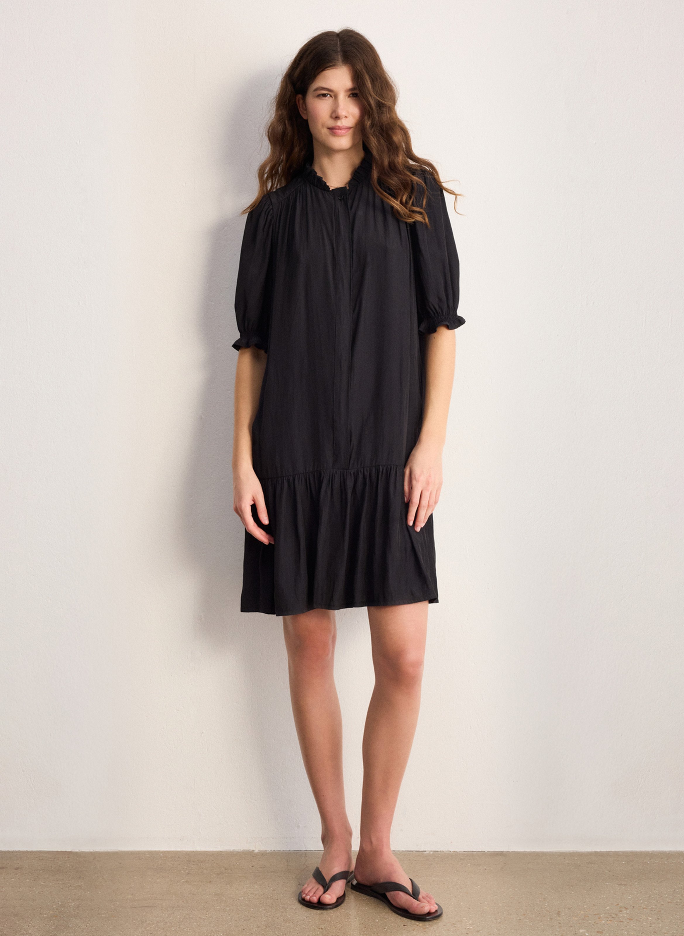 Robe courte col rond PABLO Black