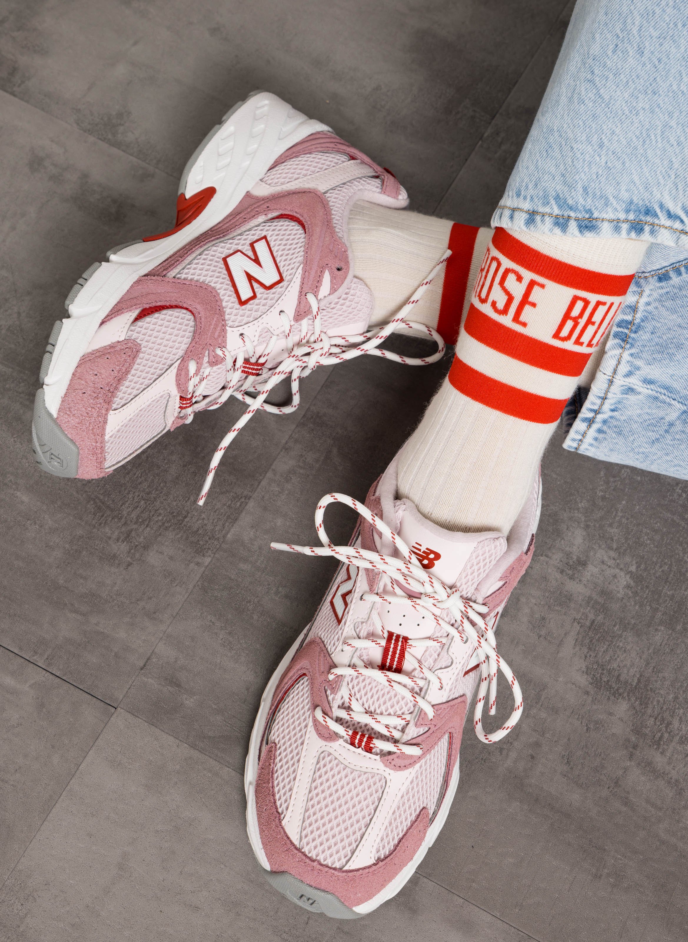 Baskets basses à lacets NEW BALANCE Rose