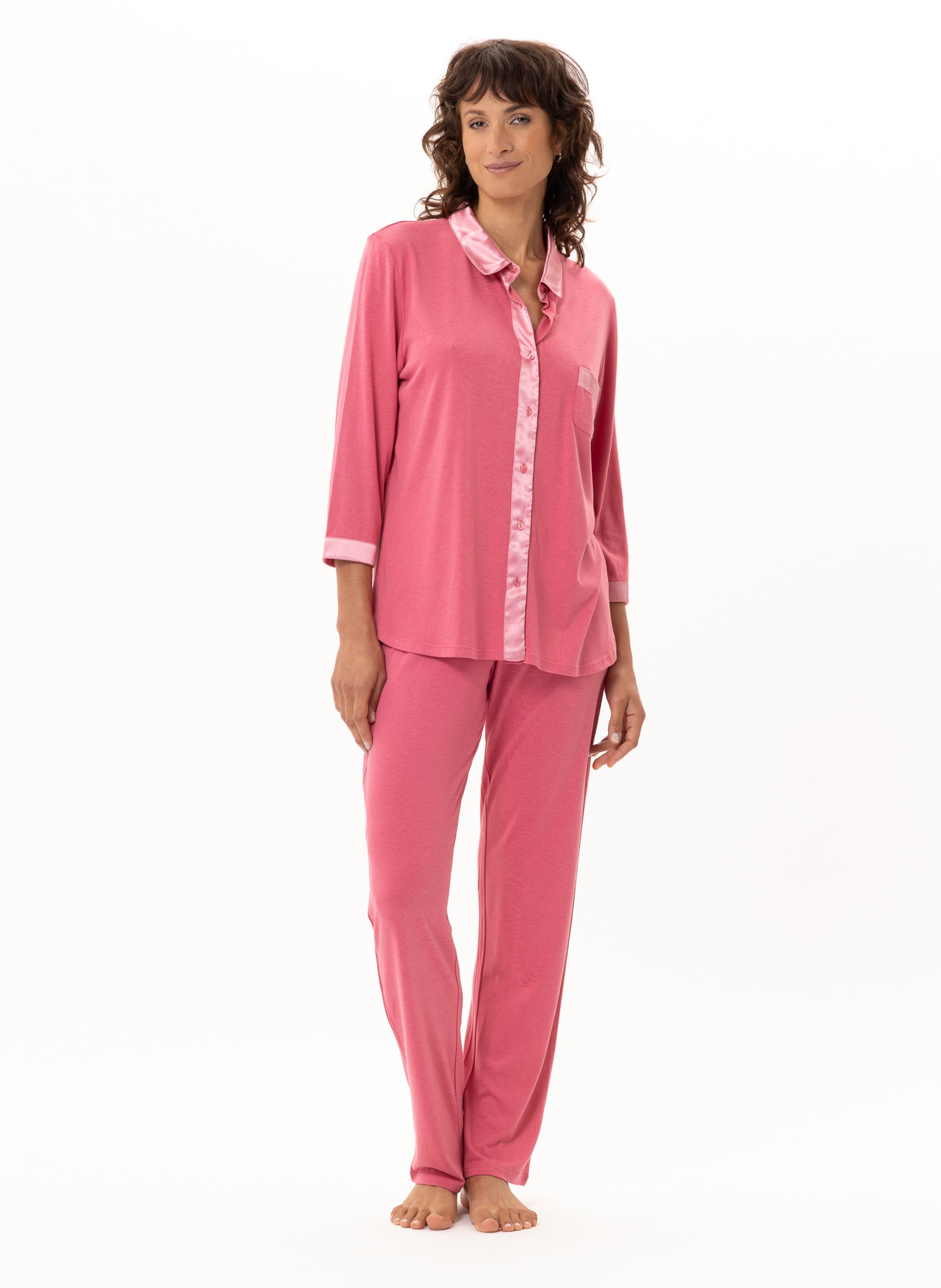 Buttoned cotton modal pajamas LE CHAT Pink