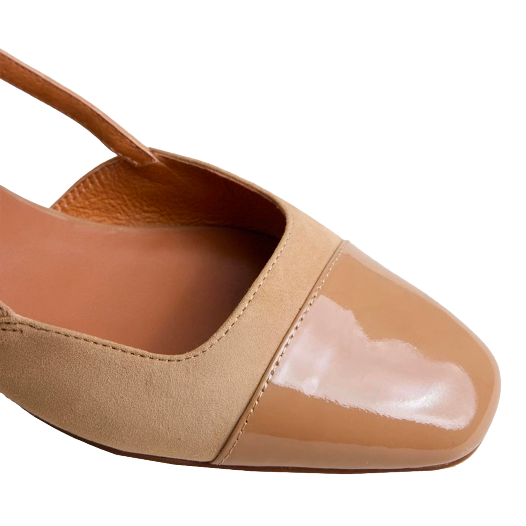 Ballerine in pelle bimateriale JONAK Marrone