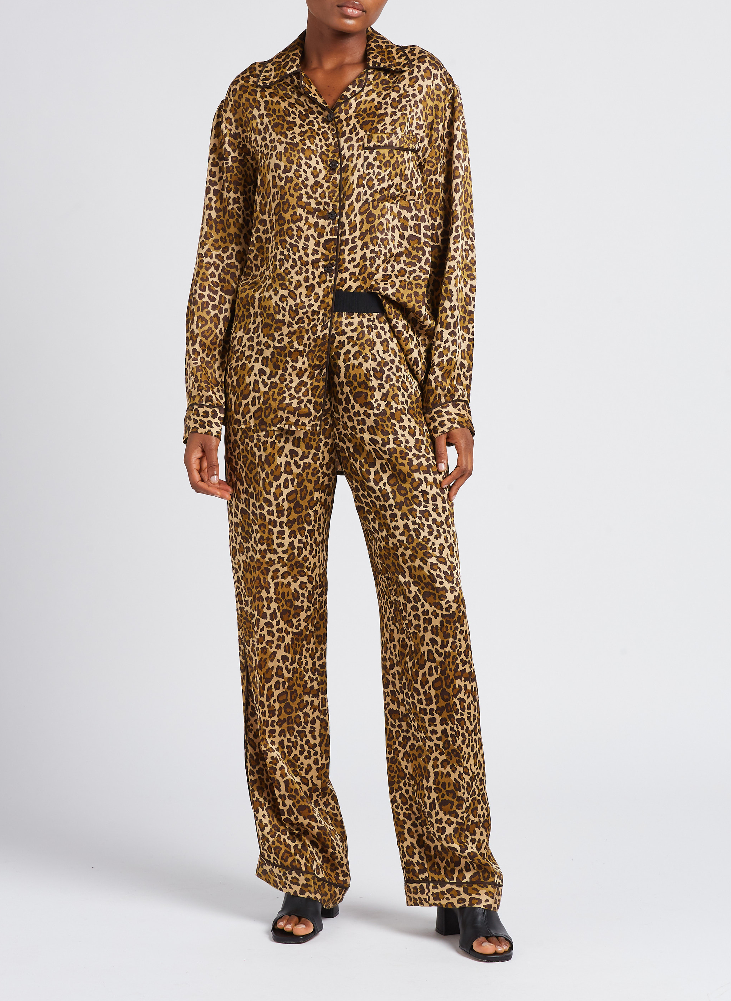 Bluse mit klassischem Kragen und Print LAURENCE BRAS Braun