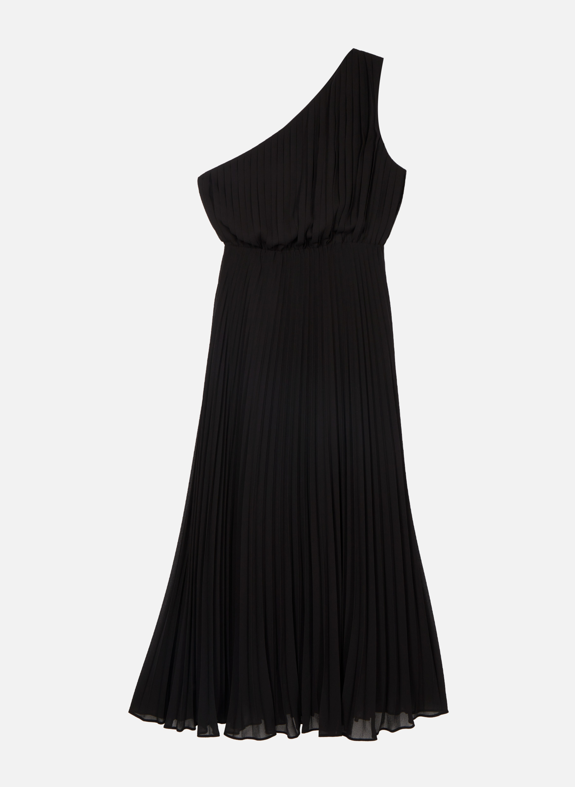 Asymmetrical Pleated Maxi Dress THE KOOPLES Black