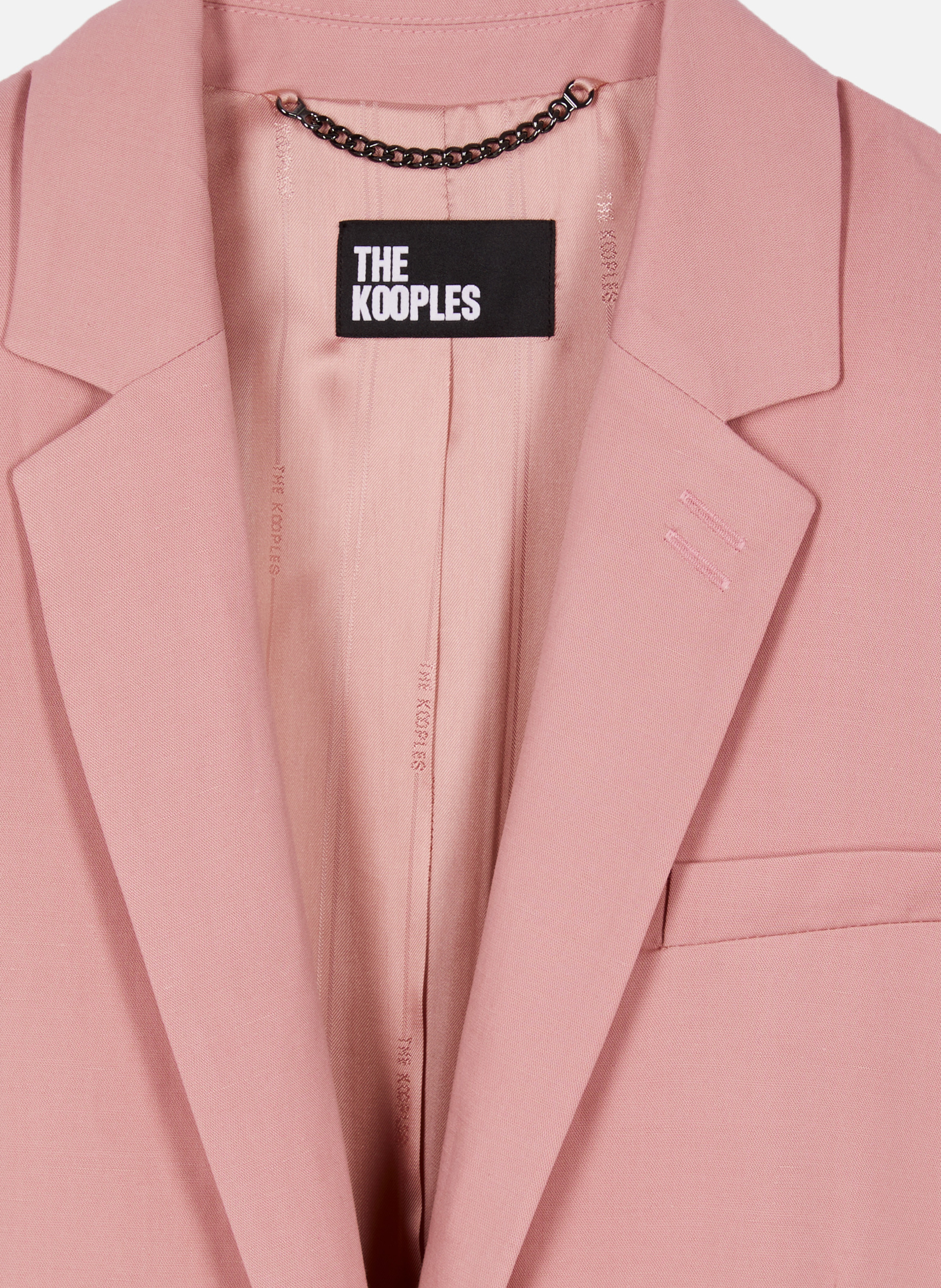 Straight tailored blazer in linen and cotton THE KOOPLES Pink