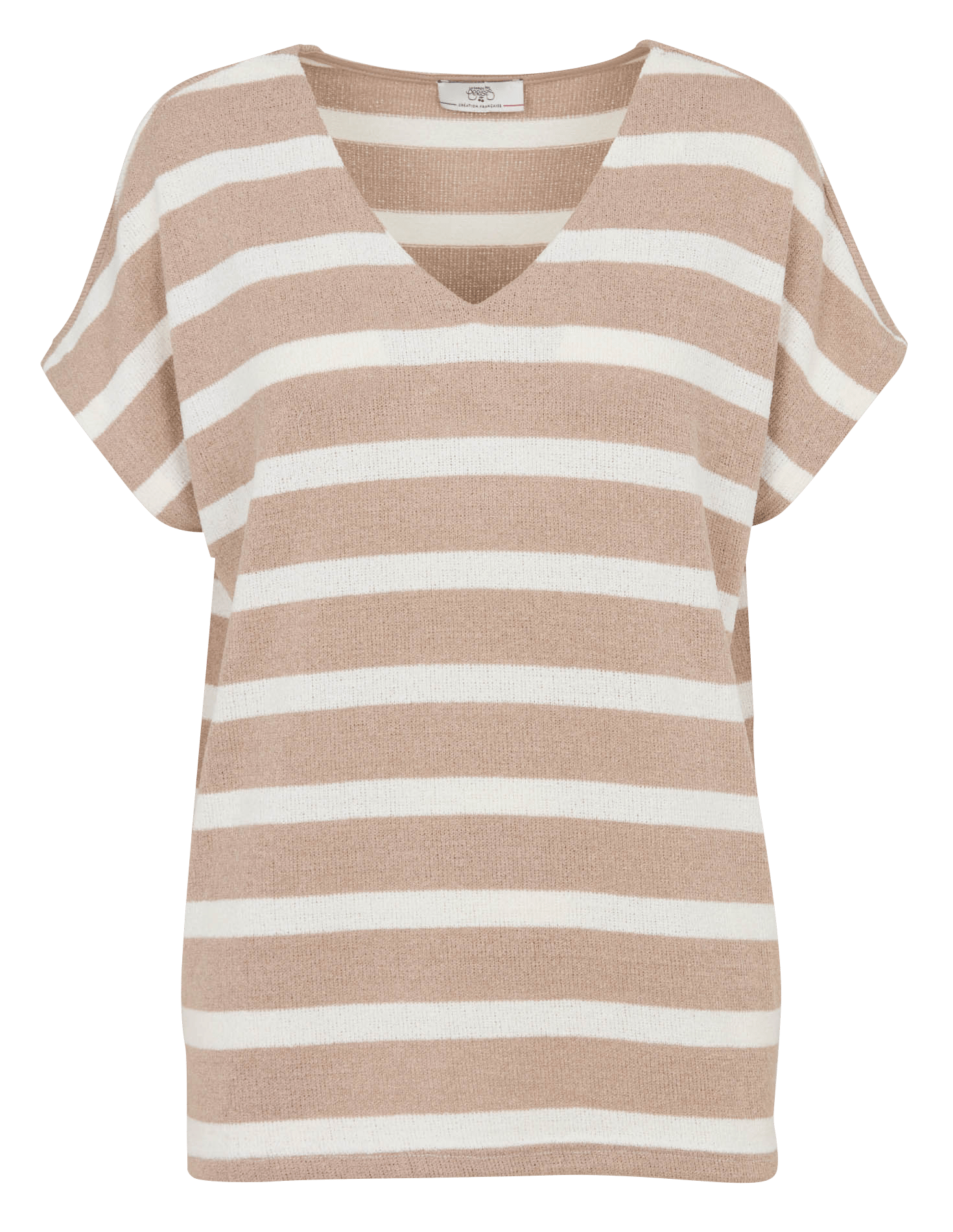 Loose-fit V-neck T-shirt LE TEMPS DES CERISES White