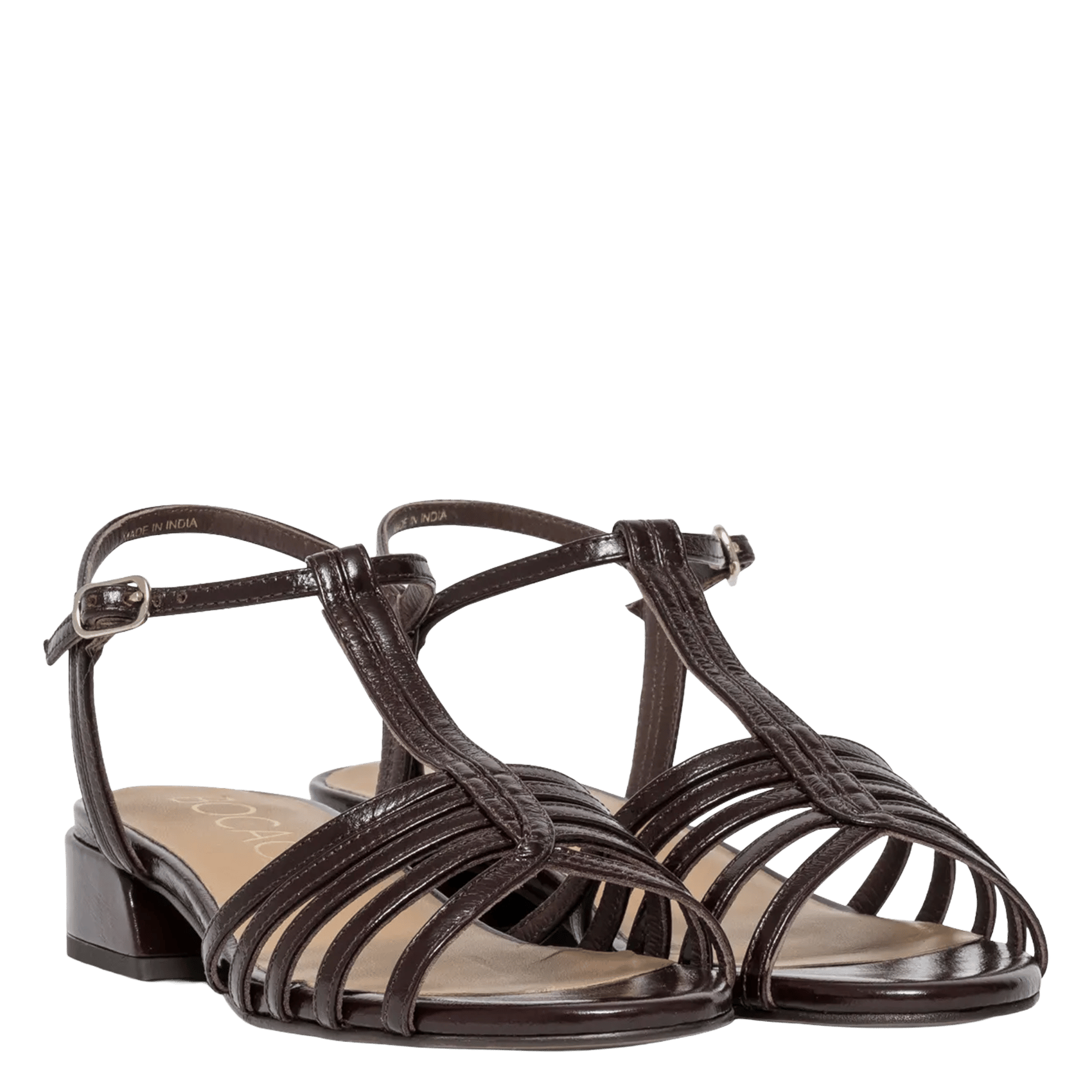 Fat patent leather sandals BOCAGE Brown