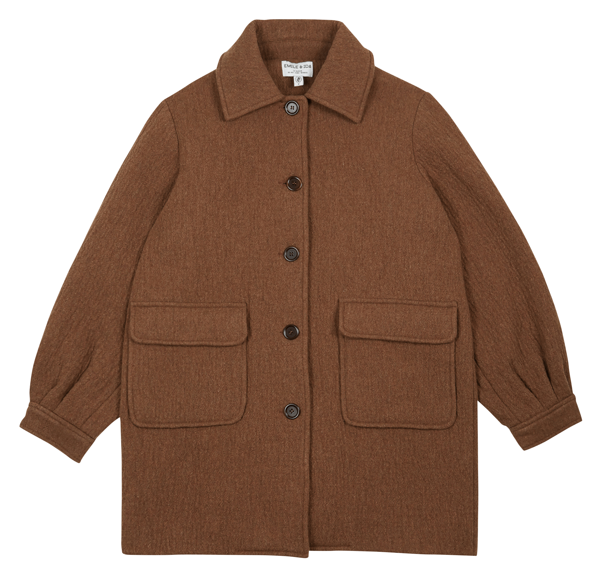 Manteau oversize en laine mélangée EMILE ET IDA Marron