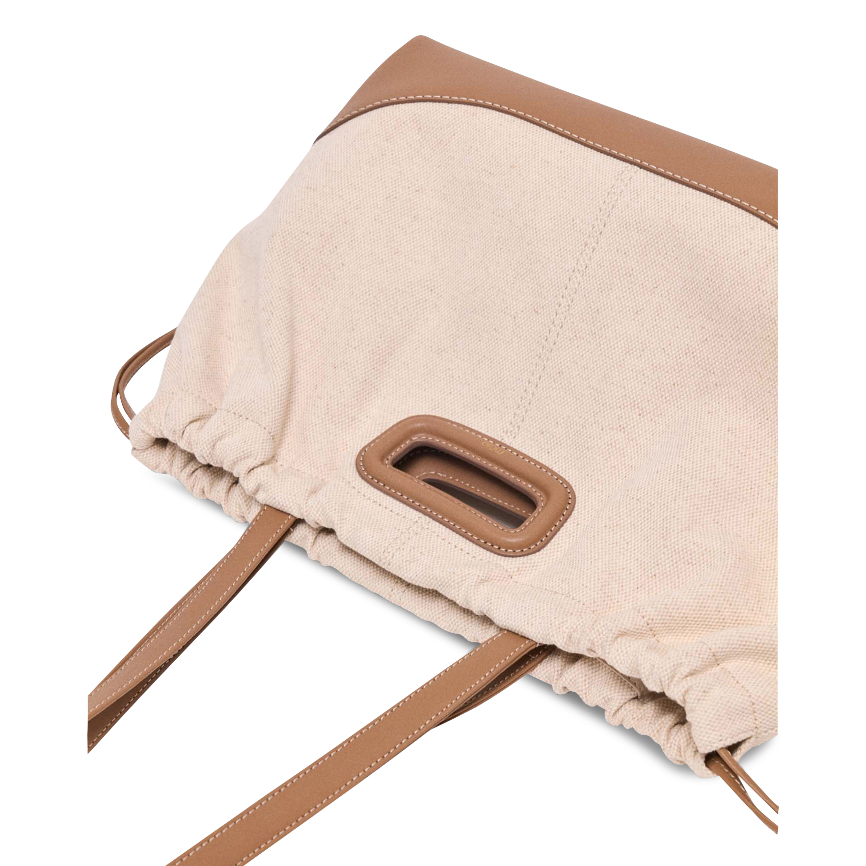 Sac porté épaule en coton et en lin MAJE Beige