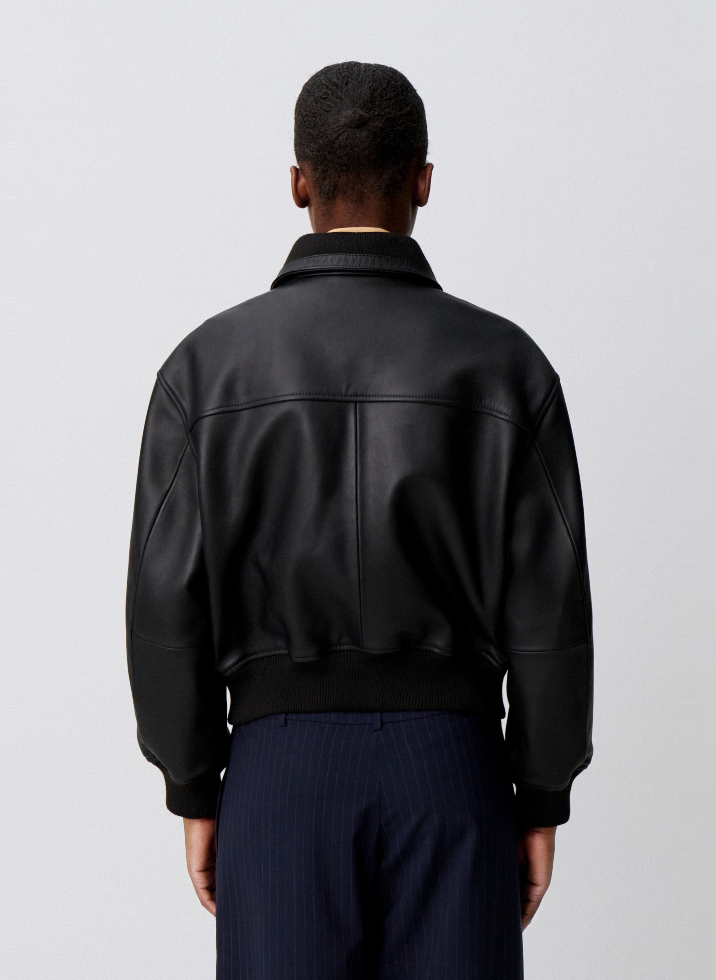 Blouson ample en cuir CLAUDIE PIERLOT Noir