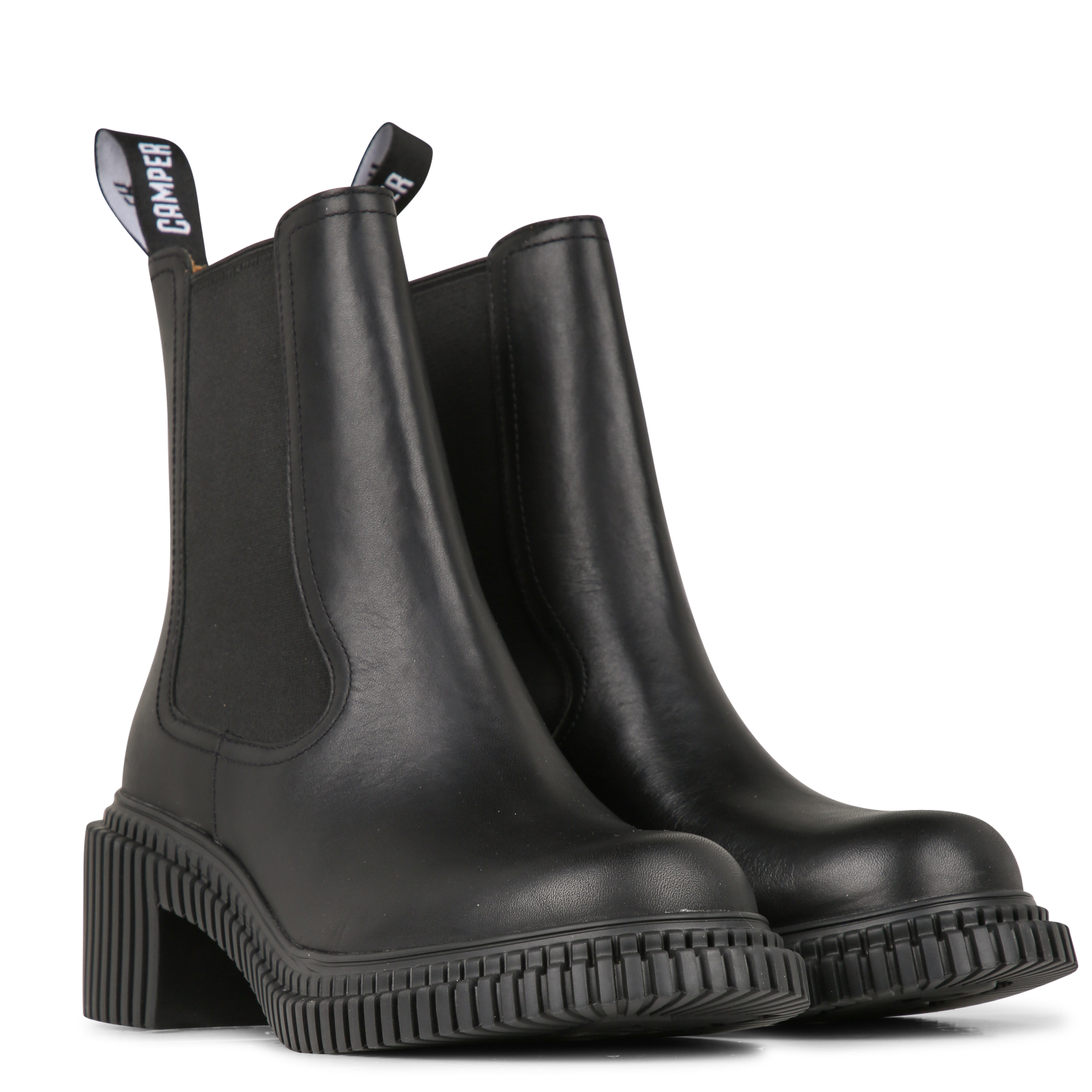 Mid-high boots in mixed leather CAMPER Black