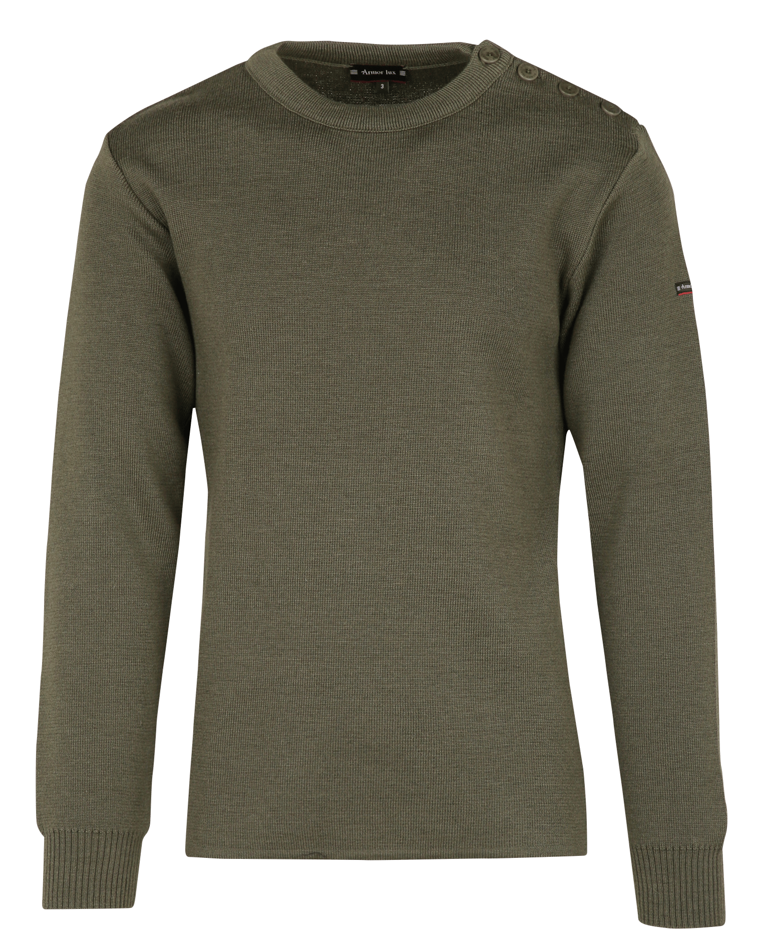 Regular-fit round-neck wool sweater ARMOR LUX Green