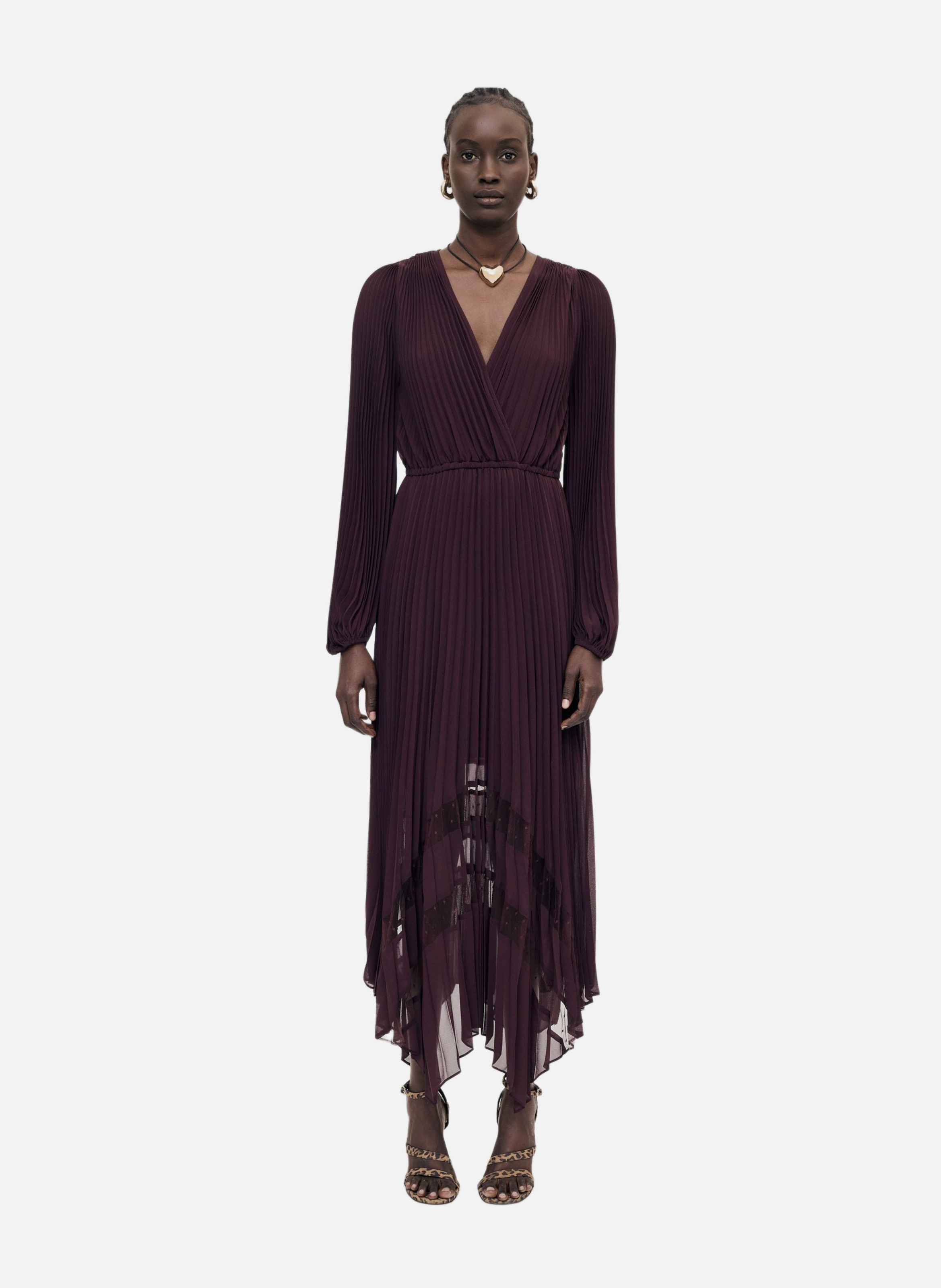 Long pleated dress THE KOOPLES Red