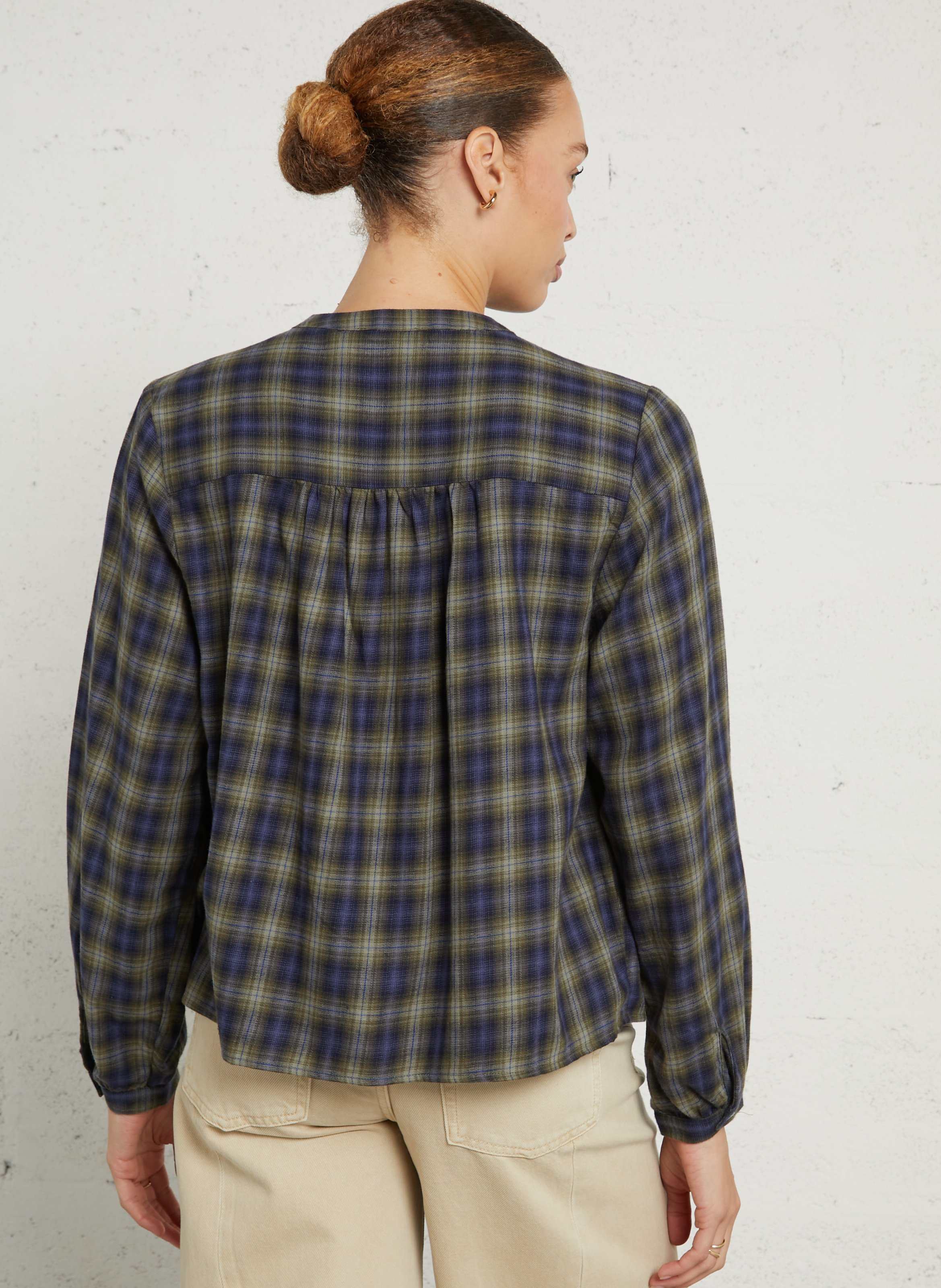 Round neck shirt in cotton JC SOPHIE Blue