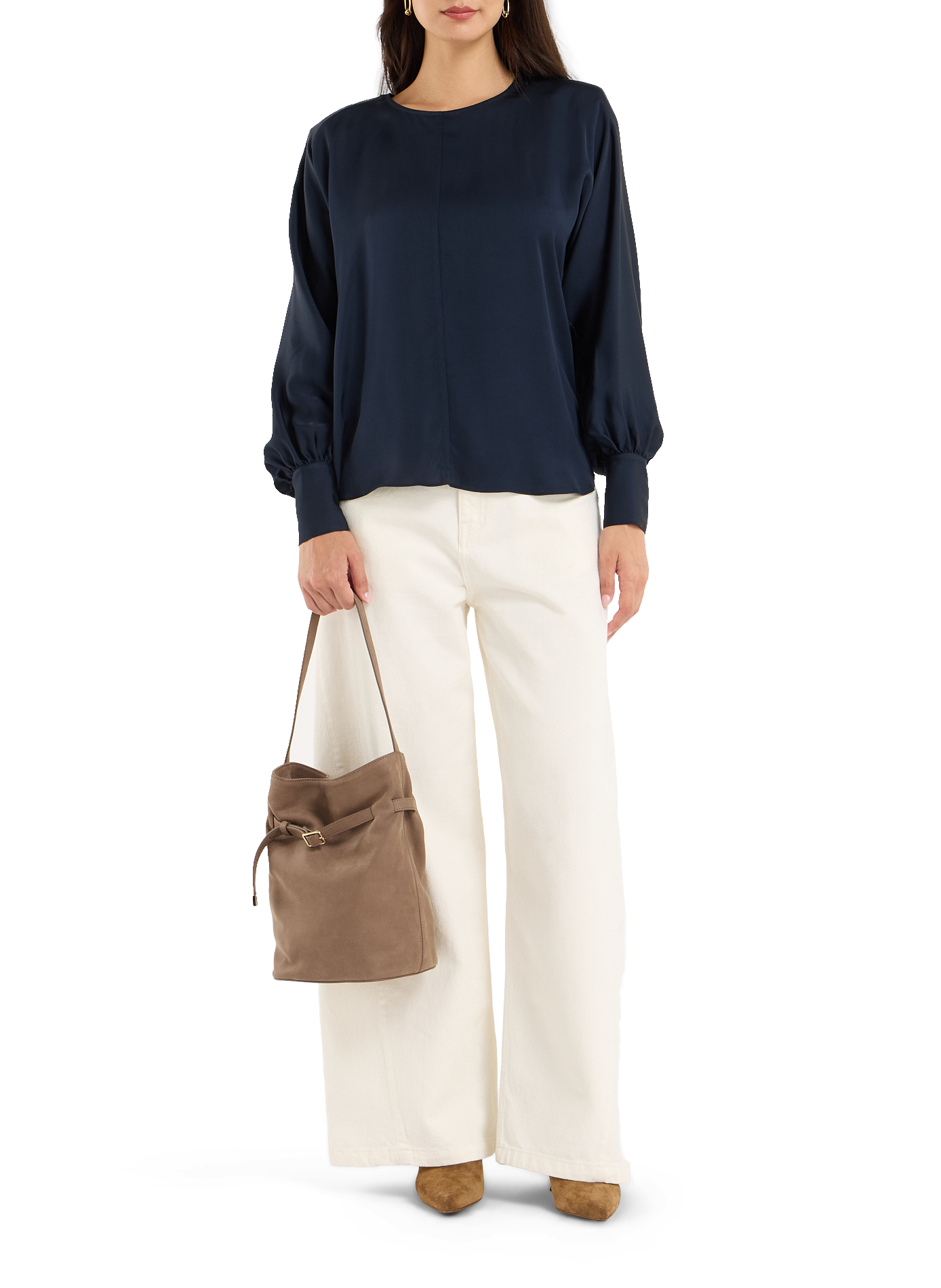 Ischi suede leather bucket bag SAISON 1865 Grey