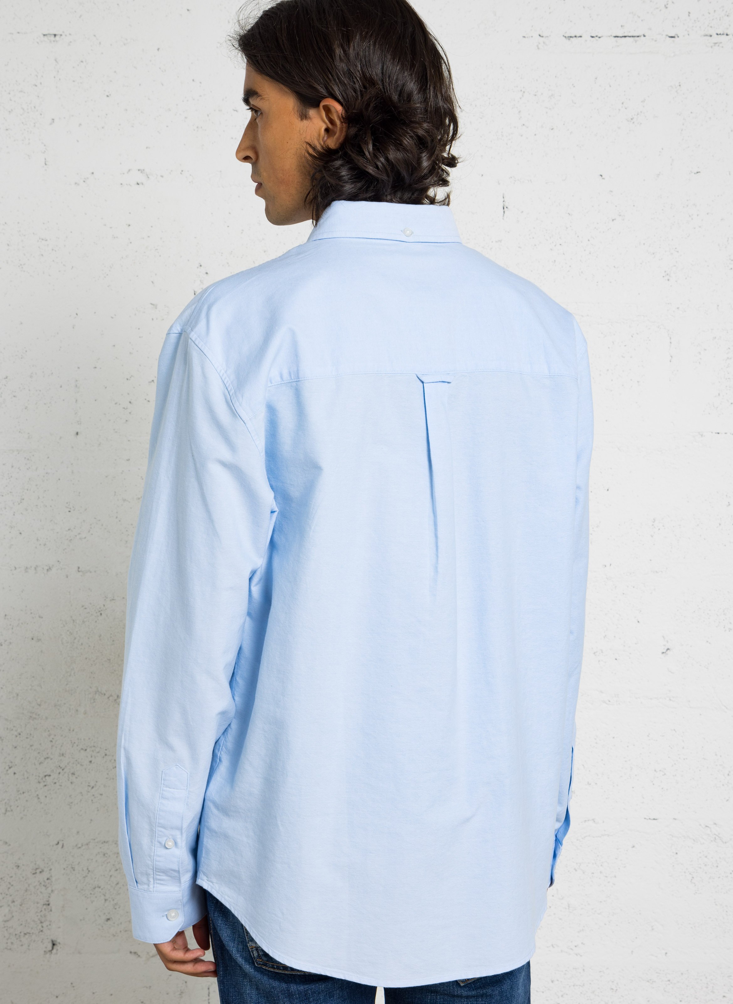Chemise manches longues en coton biologique FARAH Bleu