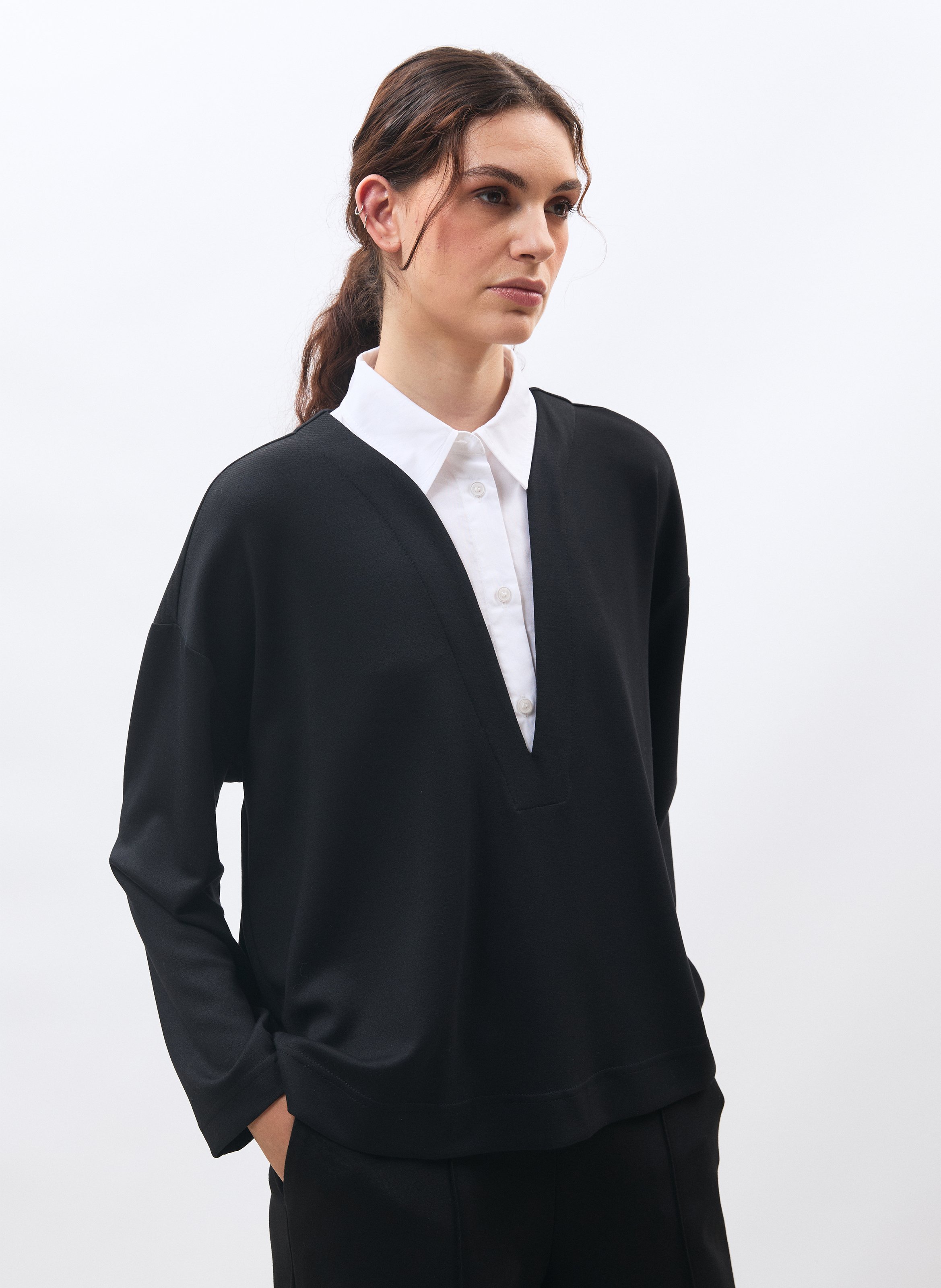 Two-in-one long-sleeved top HUMILITY Black