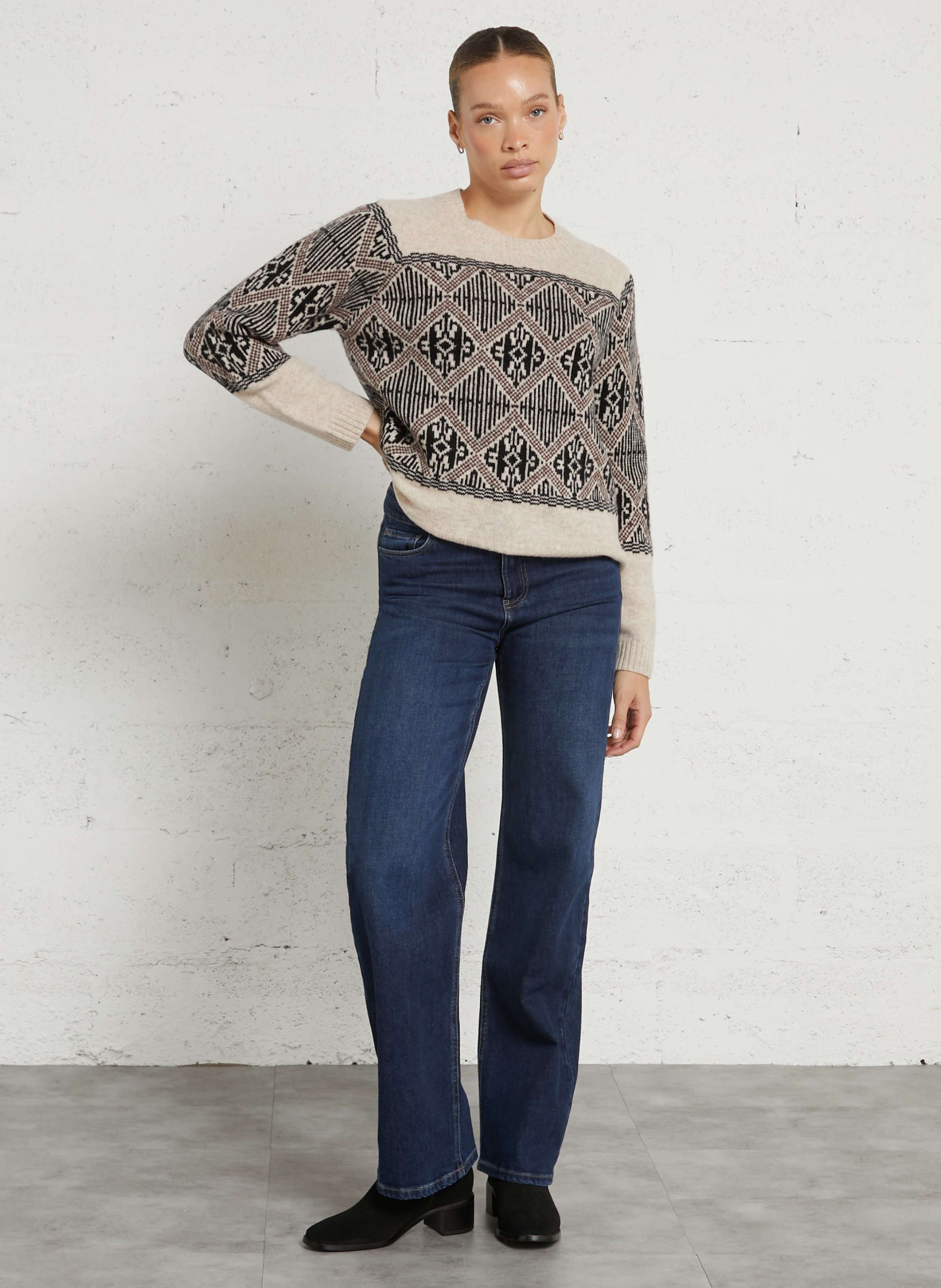 Gerade geschnittene Jeans aus Baumwollmischgewebe MAISON 123 Blau