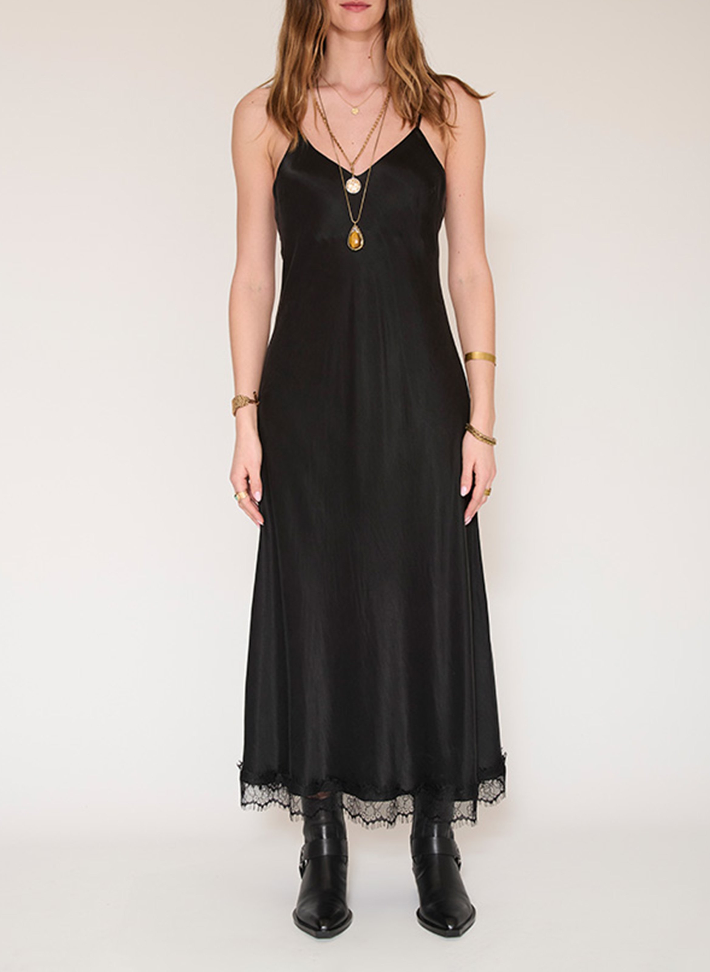 Robe longue col V MKT Noir