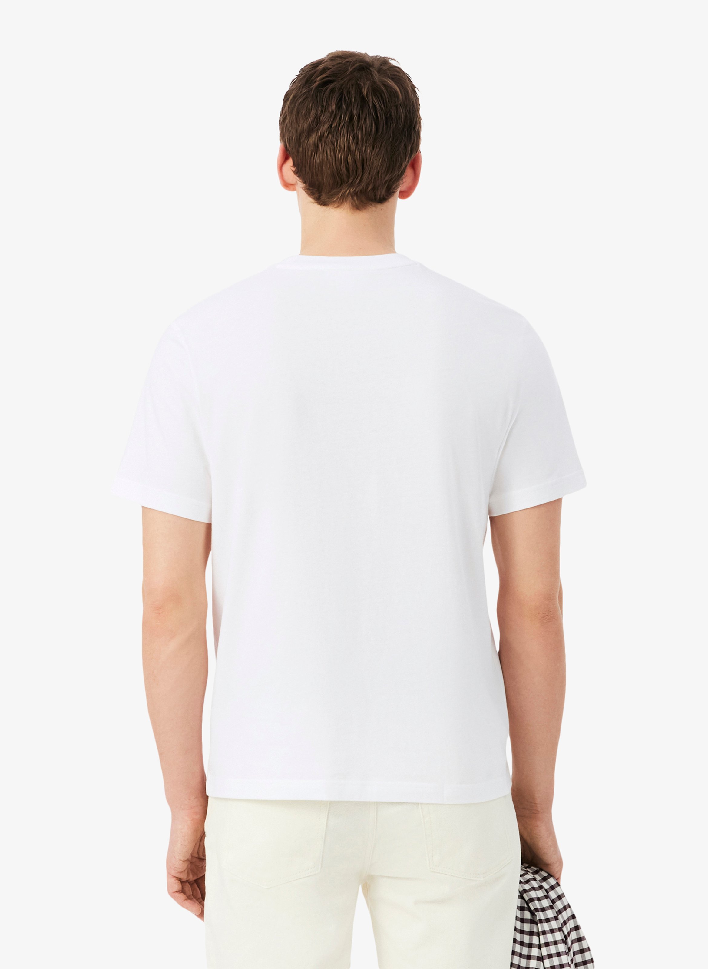 Einfarbiges T-Shirt mit Baumwolllogo LACOSTE Weiss
