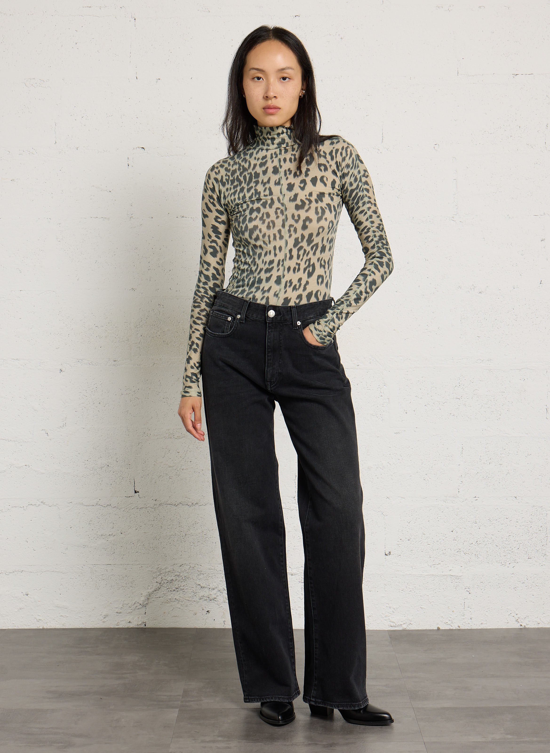 Straight-fit jeans van katoenmix BELLEROSE Zwart