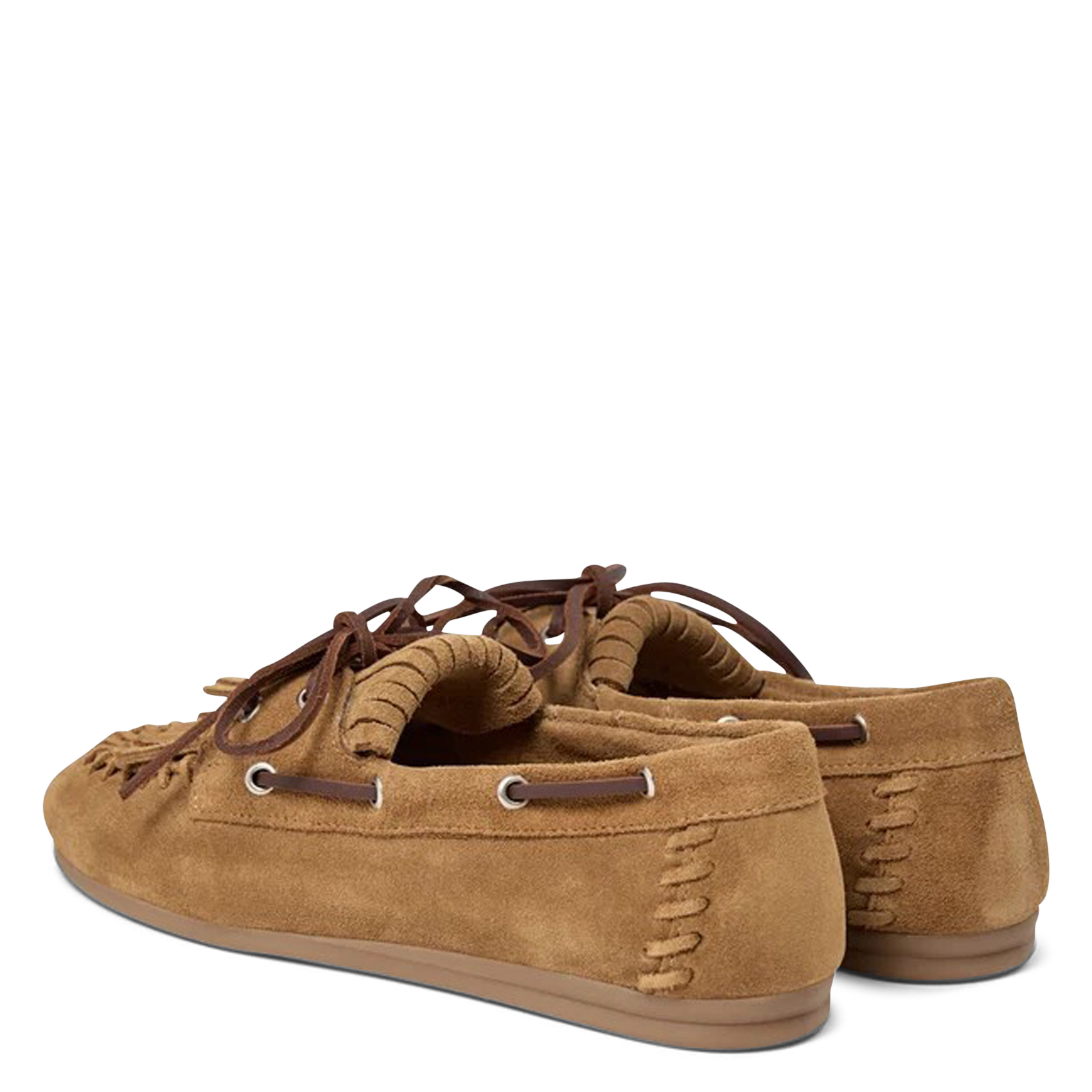 Mocassins à lacets et franges en cuir suédé PAVEMENT Marron