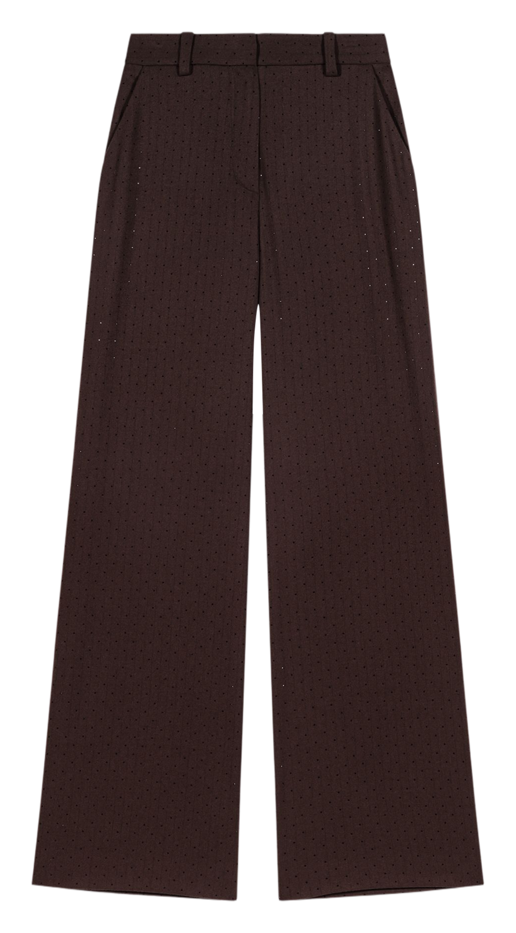Wijde broek met hoge taille MAJE Bruin