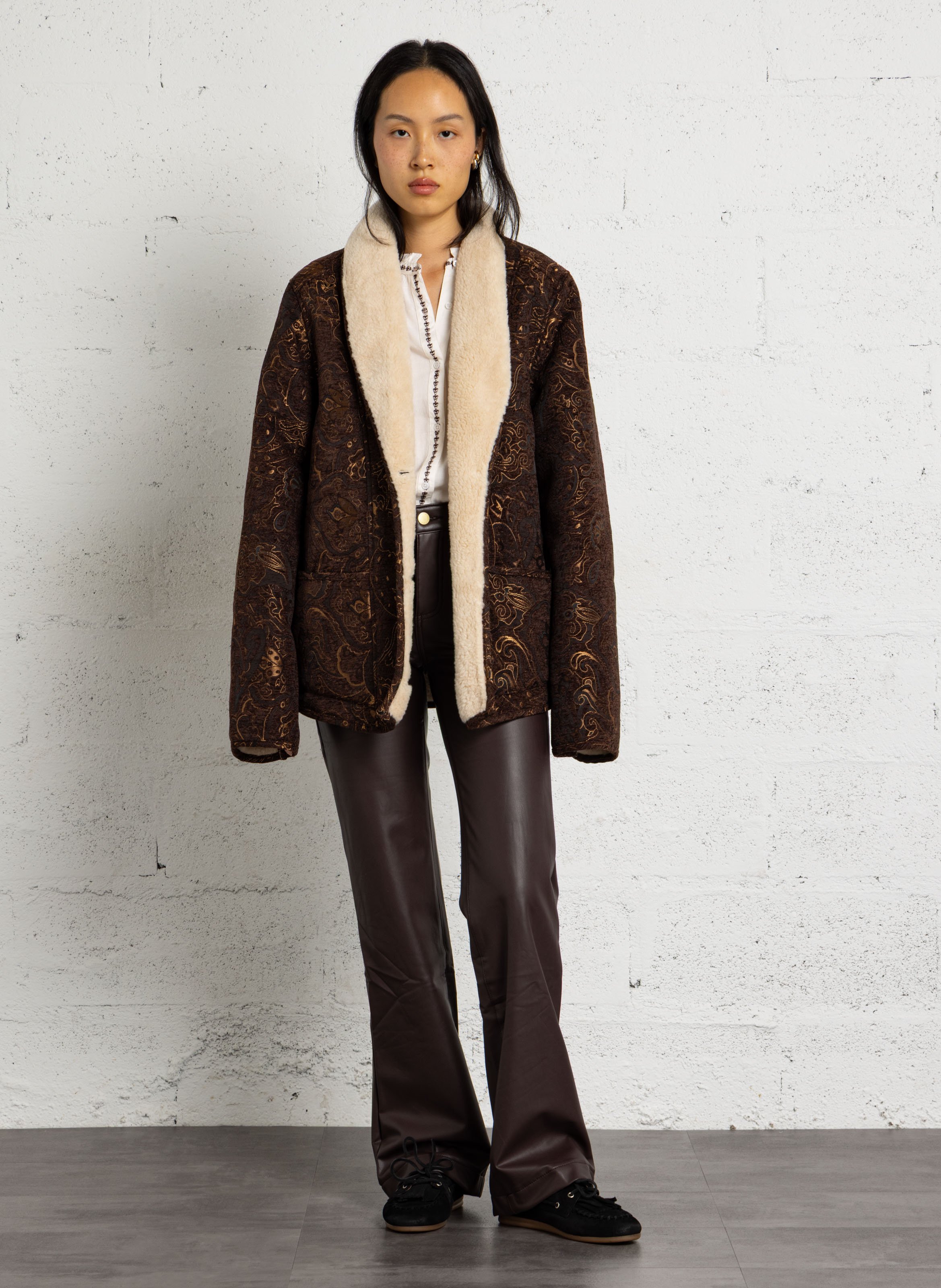 Gerade Jacke mit Schalkragen LA PETITE ETOILE Braun