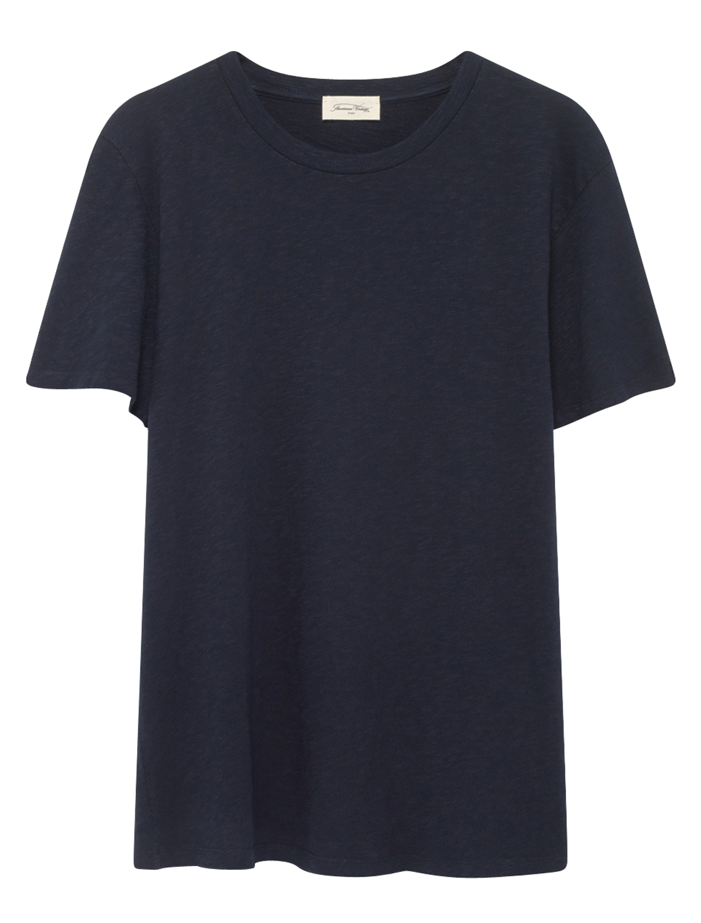 Tee-shirt regular-fit à col rond en coton AMERICAN VINTAGE Bleu