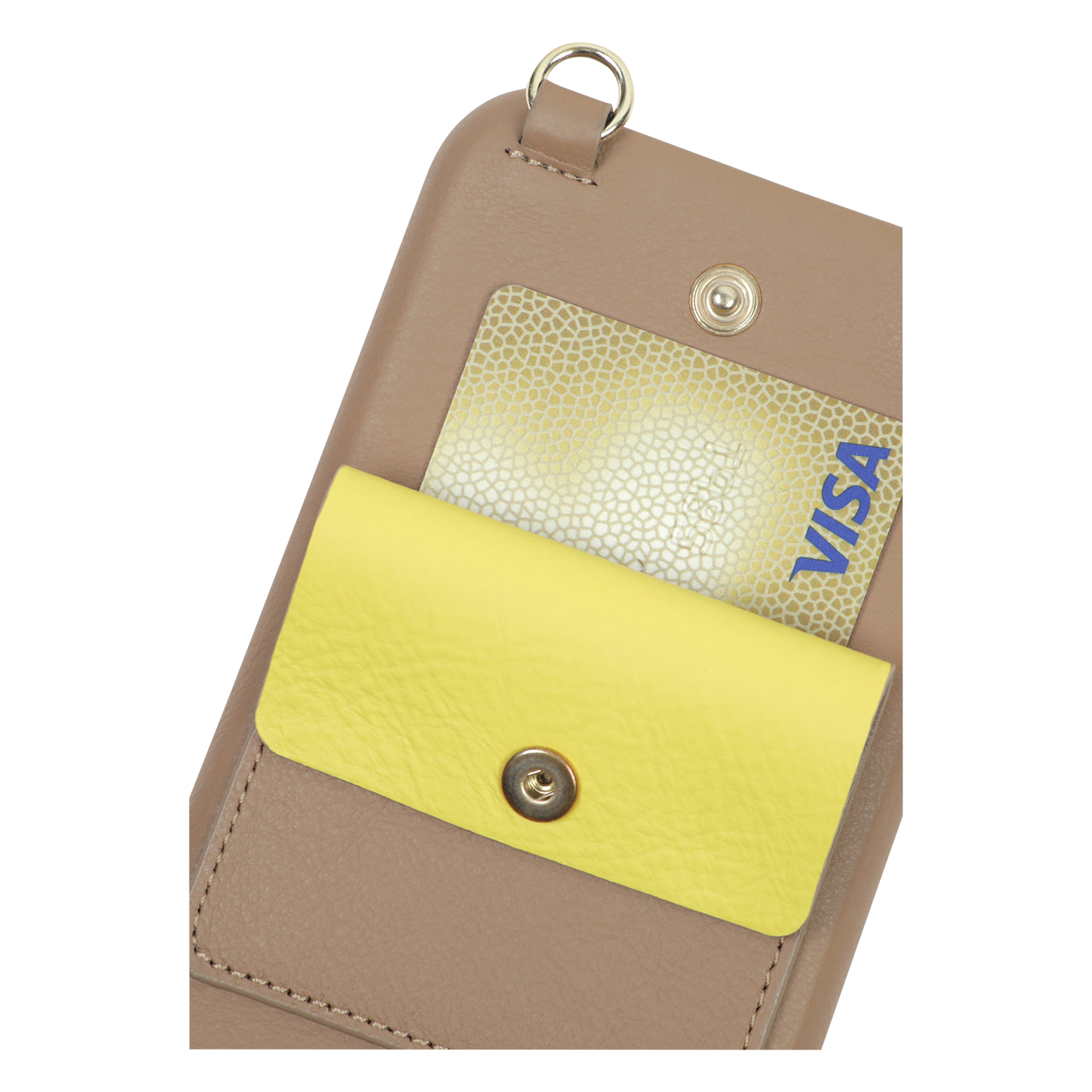 iPhone case with leather pocket LOUVINI PARIS Brown