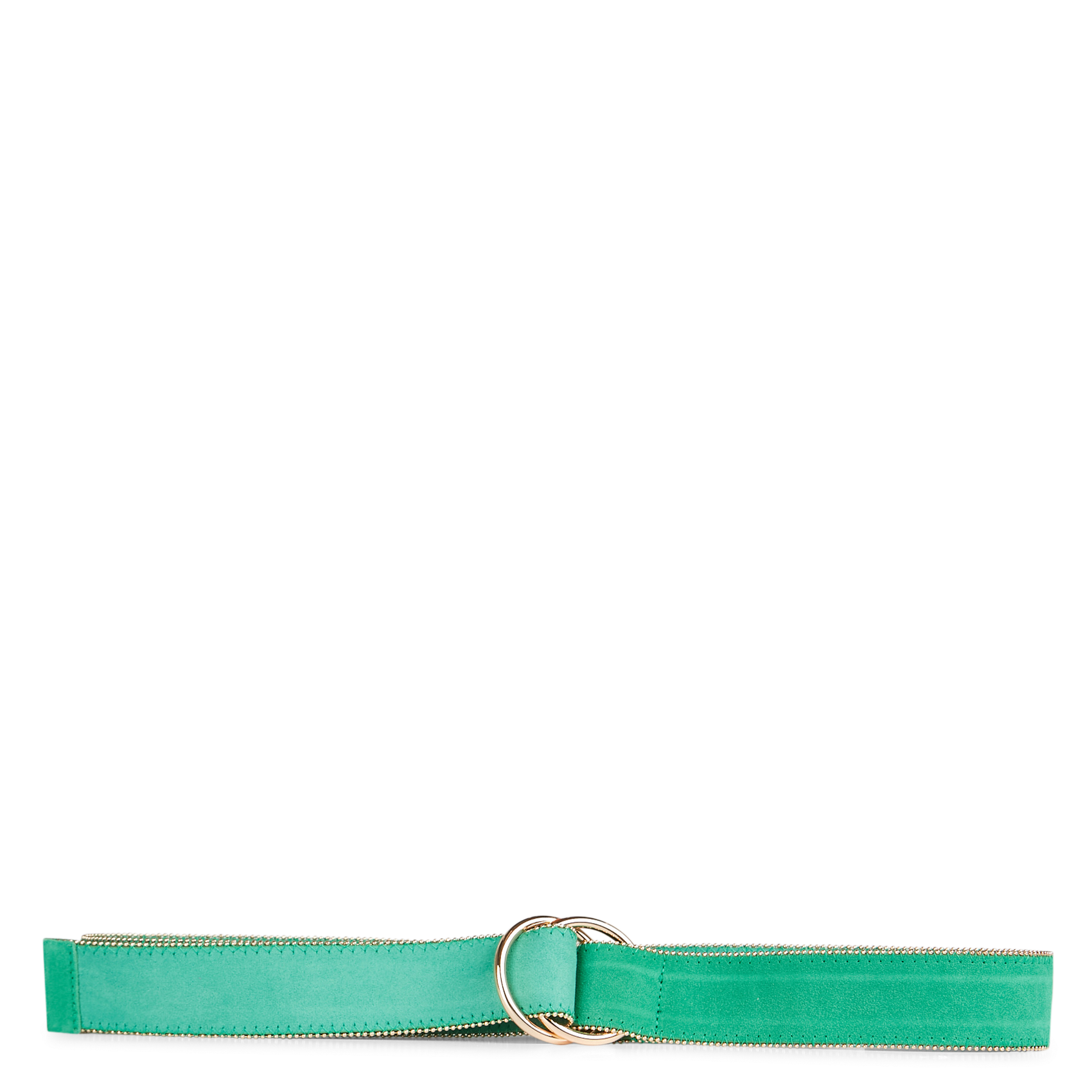 Leather belt with buckle PIECES Green