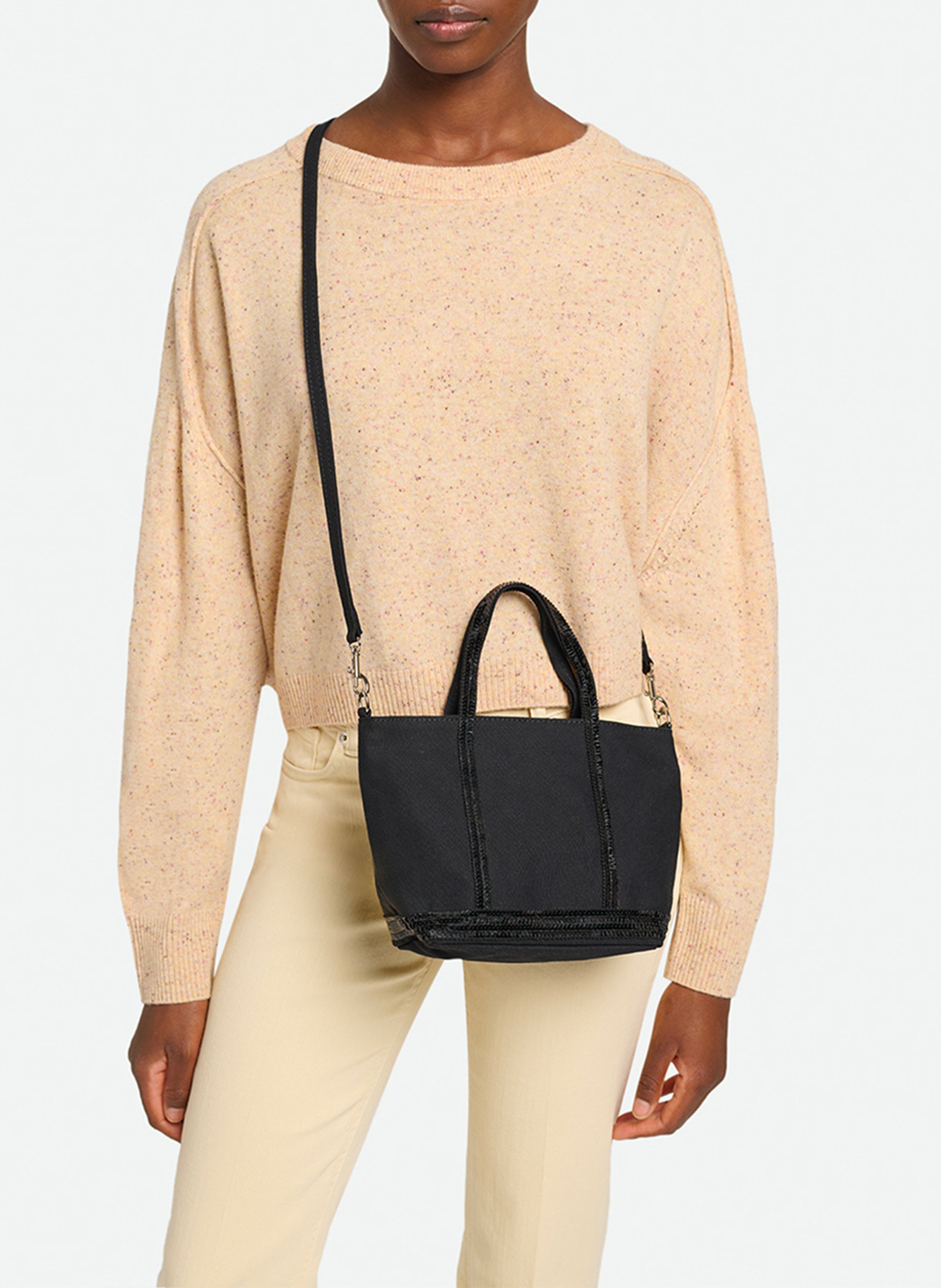 Mini cabas XS toile et sequins VANESSA BRUNO Noir