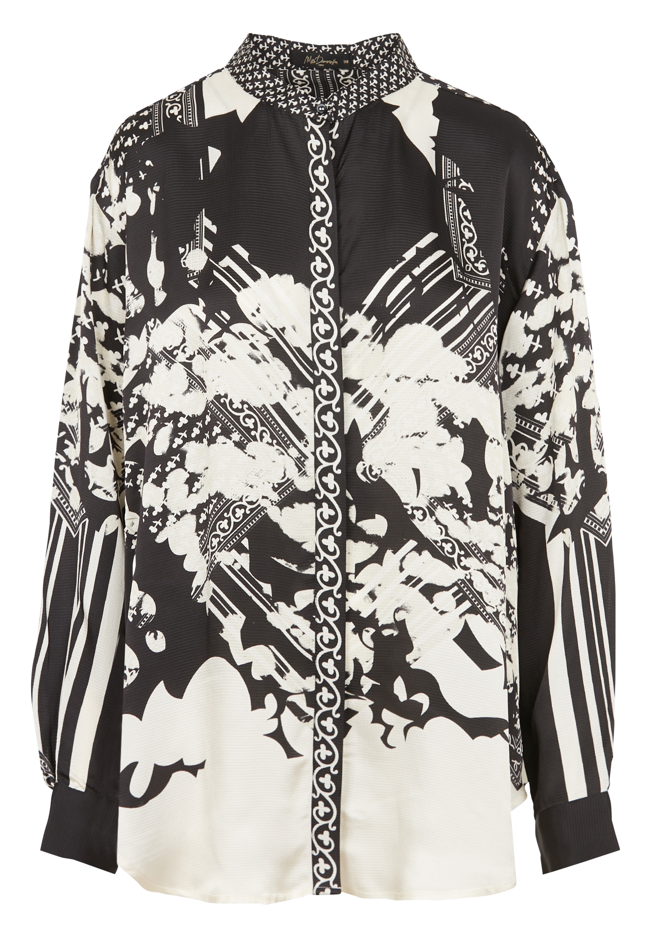 Loose-fit graphic print round-neck shirt MES DEMOISELLES Black